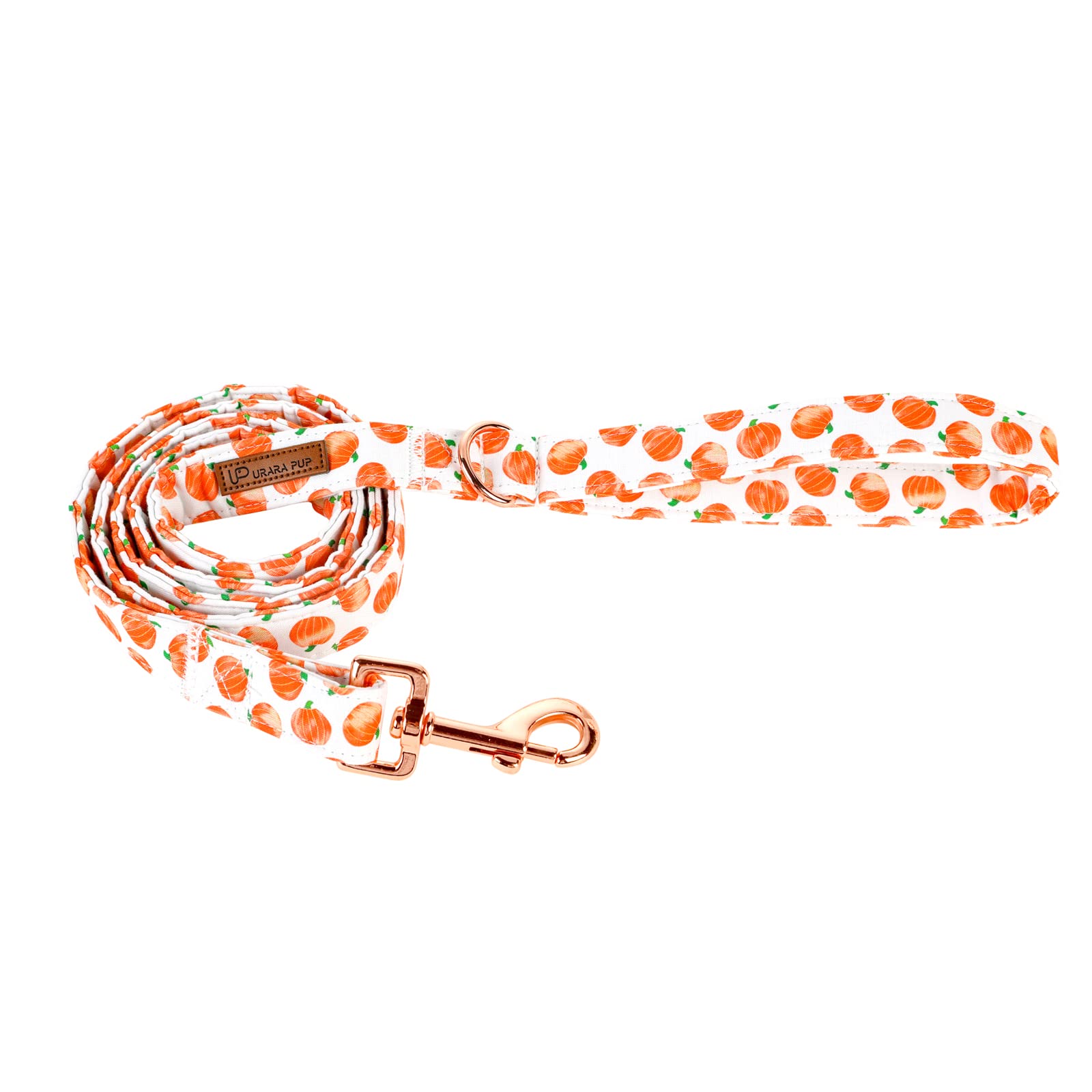 Up Urara Pup Dog Leash Match Dog Collar, Sturdy Durable Halloween Cotton Dog Leash, Pumpkin Dog Training Leash For Small Medium 