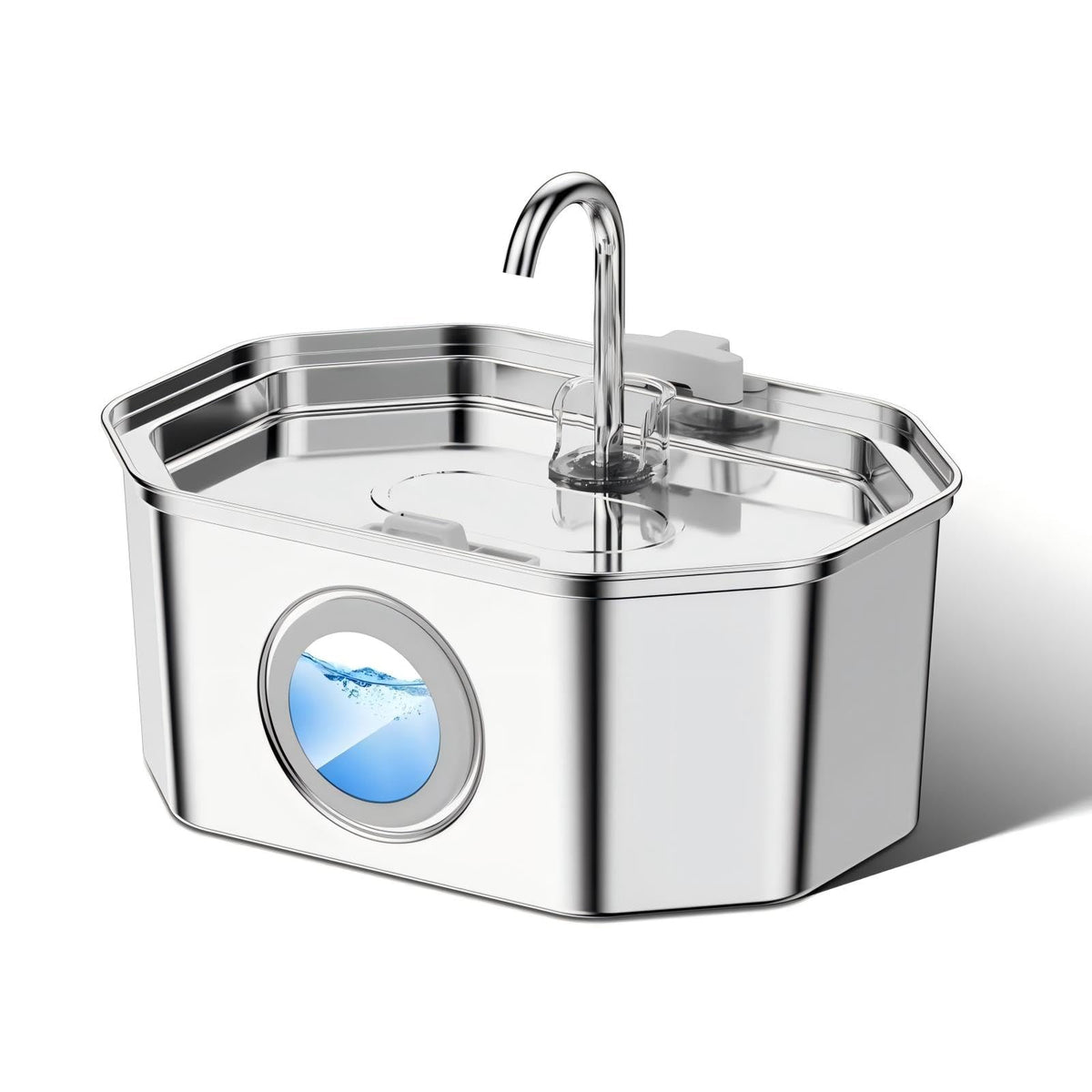 Apauk Cat Water Fountain Stainless Steel, 108Oz/3.2L Automatic Pet Fountain Dog Water Dispenser