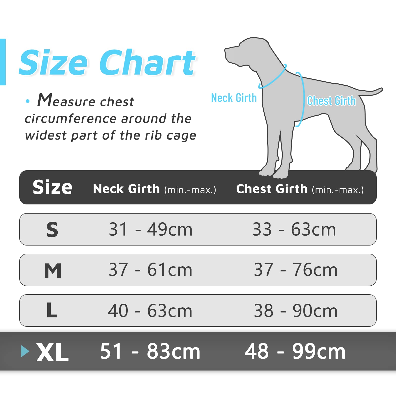 Eagloo Dog Harness Large Breed, No Pull Service Vest With Reflective Strips And Control Handle, Adjustable And Comfortable For Easy Walking, No Choke Pet Harness With 2 Metal Rings, Sky Blue, Xl