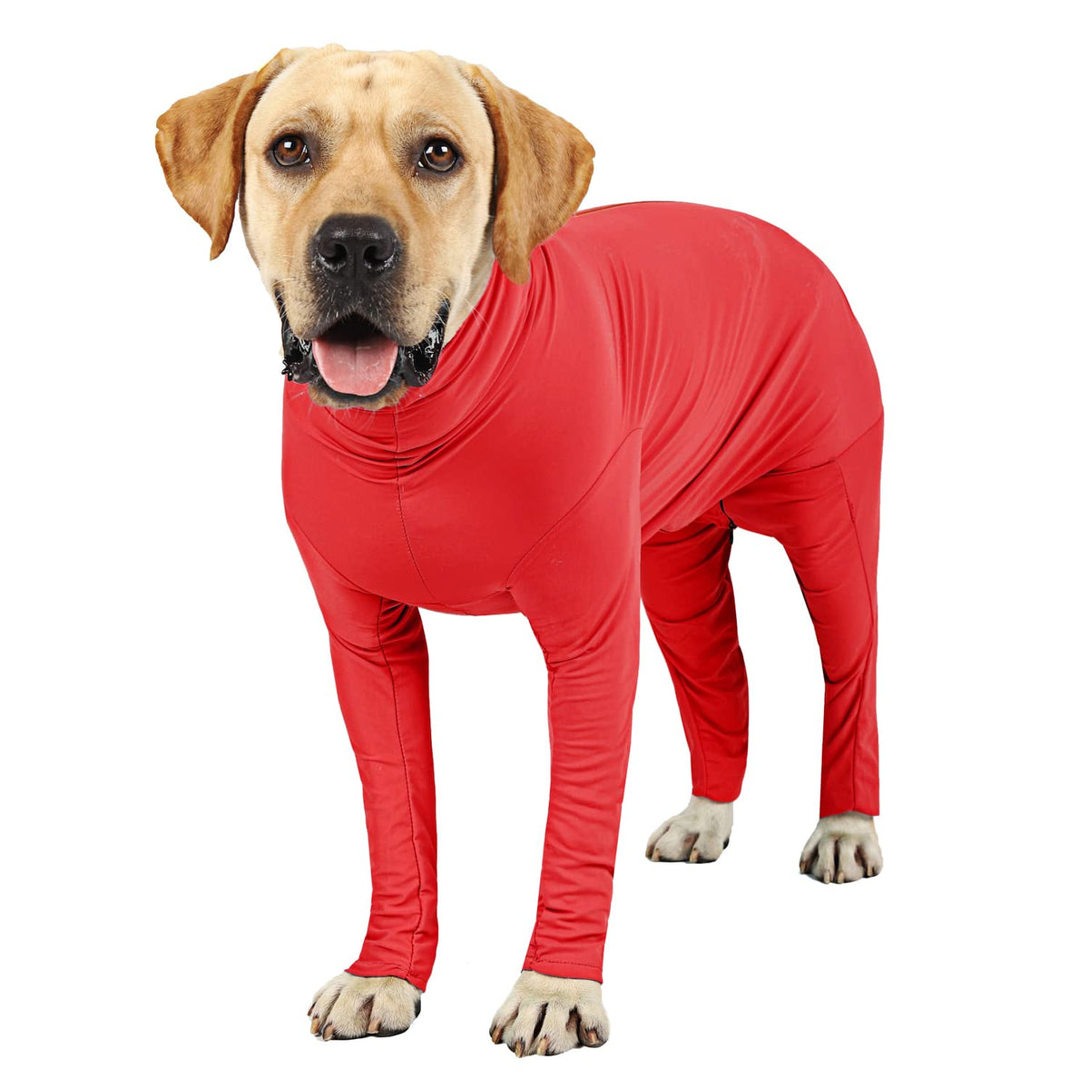 Due Felice Dog Onesie Surgical Recovery Suit For After Surgery Pet Anti Shedding Bodysuit Long Sleeve Anxiety Shirt For Female Male Dog Orange Red/Xxl