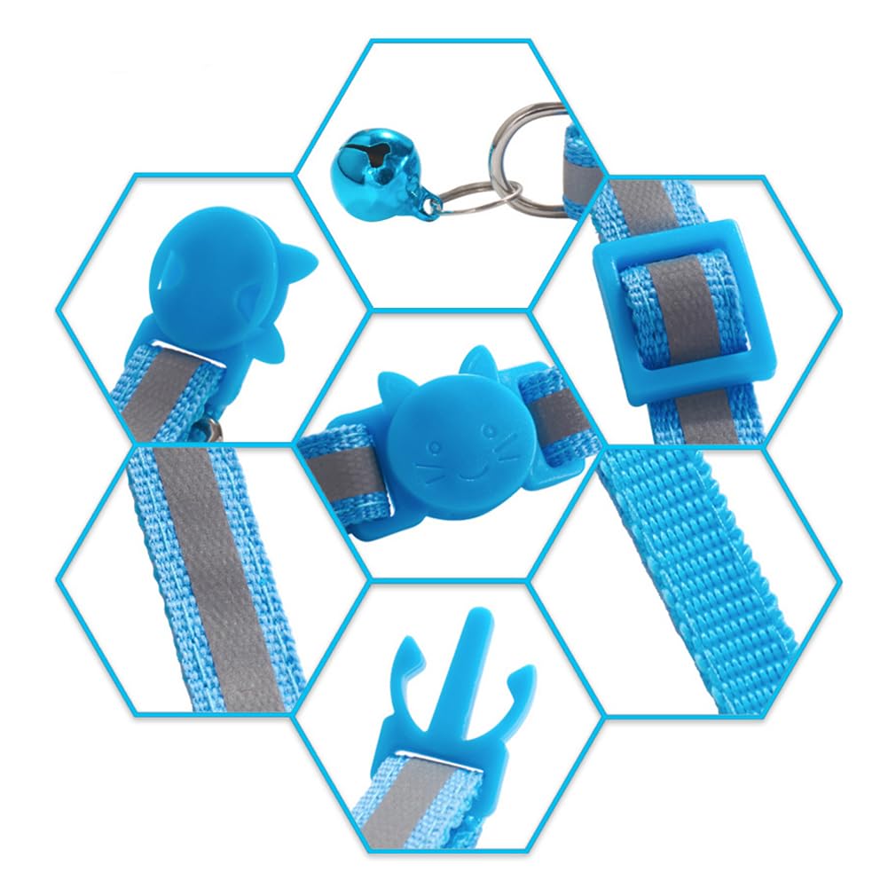 Red Breakaway Cat Collar With Bells, [2 Pack] Reflective Kitten Collar With Bells, Break Away Cat Collar For Girl Cats Boy Kitty