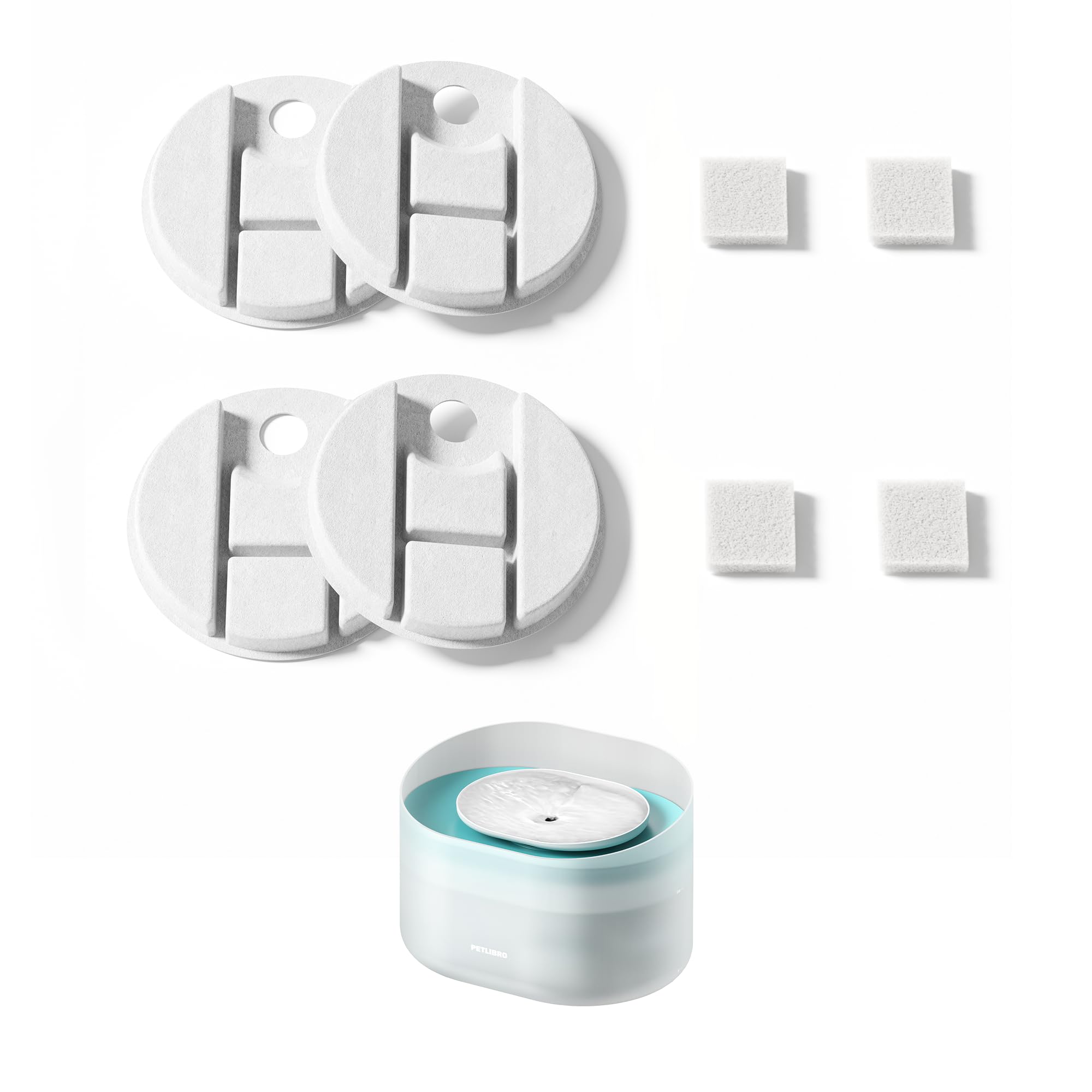 Petlibro Replacement Filters For Capsule Dog Fountain Plwf008, 2 Month Set Of Filters For Dog Water Dispensers, 4 Count Pack, Wh