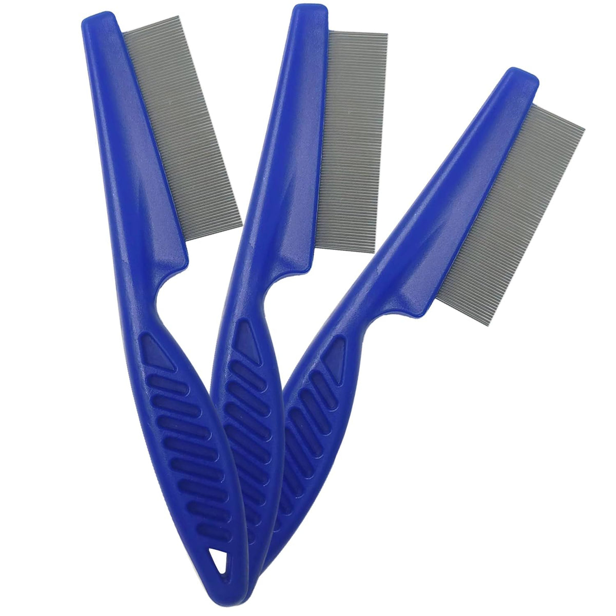 Kopal Flea Combs & Lice Combs For Dogs And Cats, Fine Tooth 3-Pc, Blue