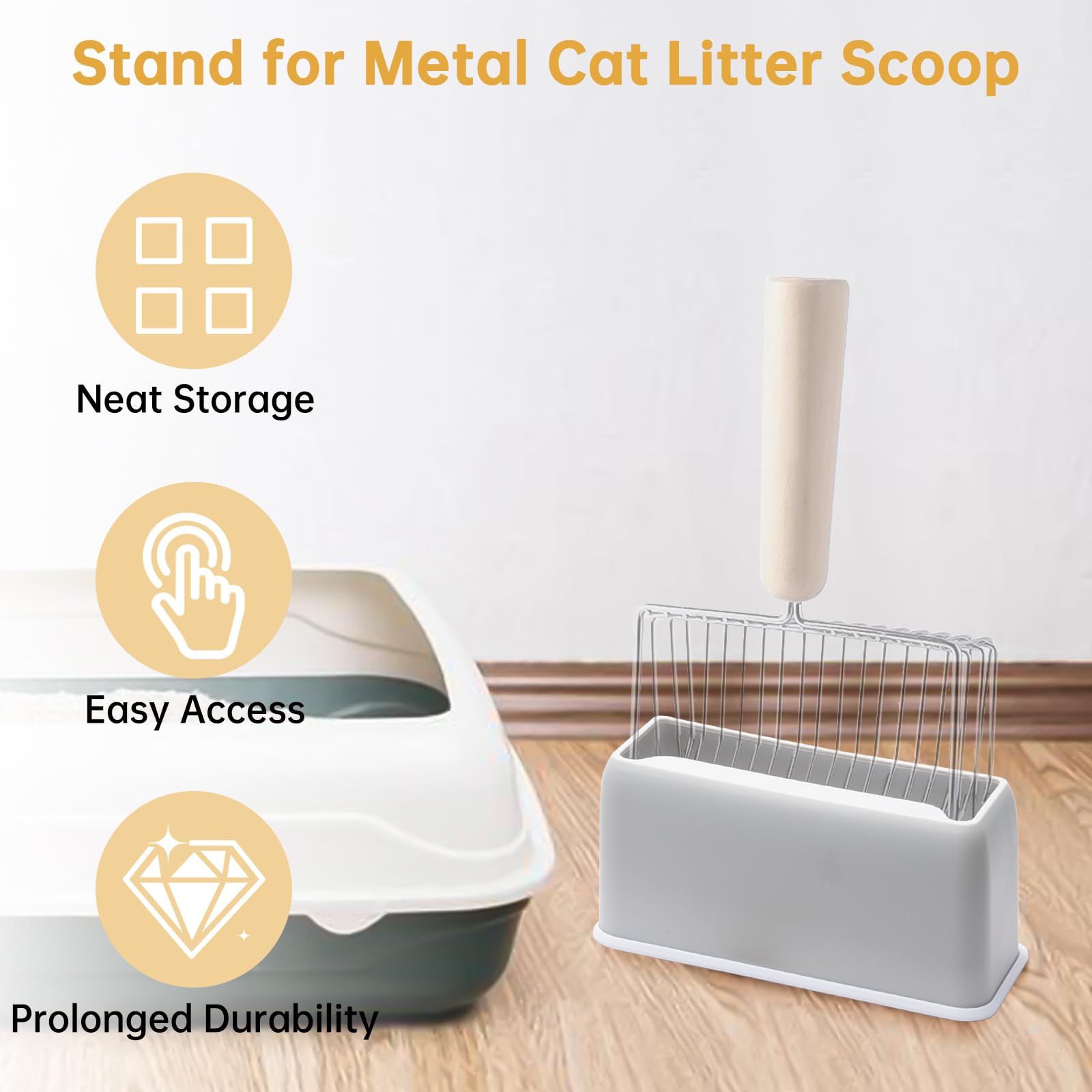 Cat Litter Scoop Holder, Replacement Holder For Metal Cat Litter Scoop, Sturdy Stand To Hold Scooper, Plastic Organizer For Scoo