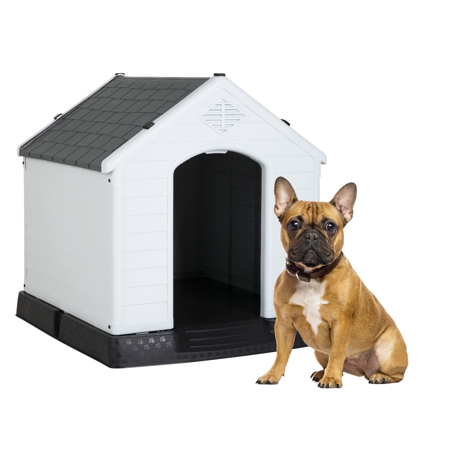 Bestpet 28Inch Large Dog House Insulated Kennel Durable Plastic Dog House For Small Medium Large Dogs Indoor Outdoor Weather & W