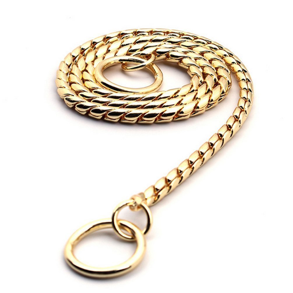 Sgoda Gold Dog Chain Collar Choke Pet Training Snake Collar With Heavy Links, 20 In, 3.5 Mm
