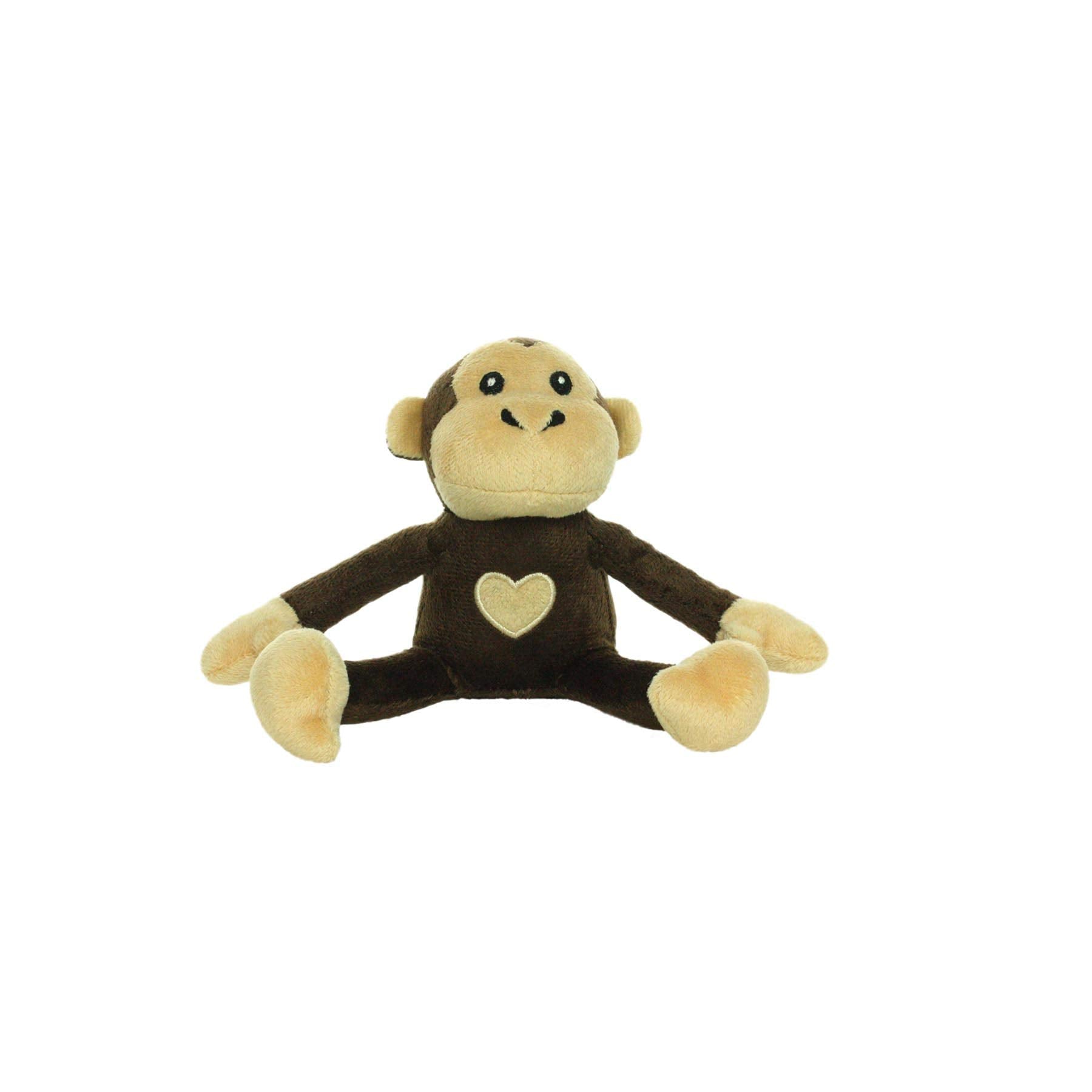 MIGHTY- Safari Junior Brown Monkey - Squeaker-Multiple Layers. Made Durable, Strong & Tough. Interactive Play Dog Toy (Tug, Toss