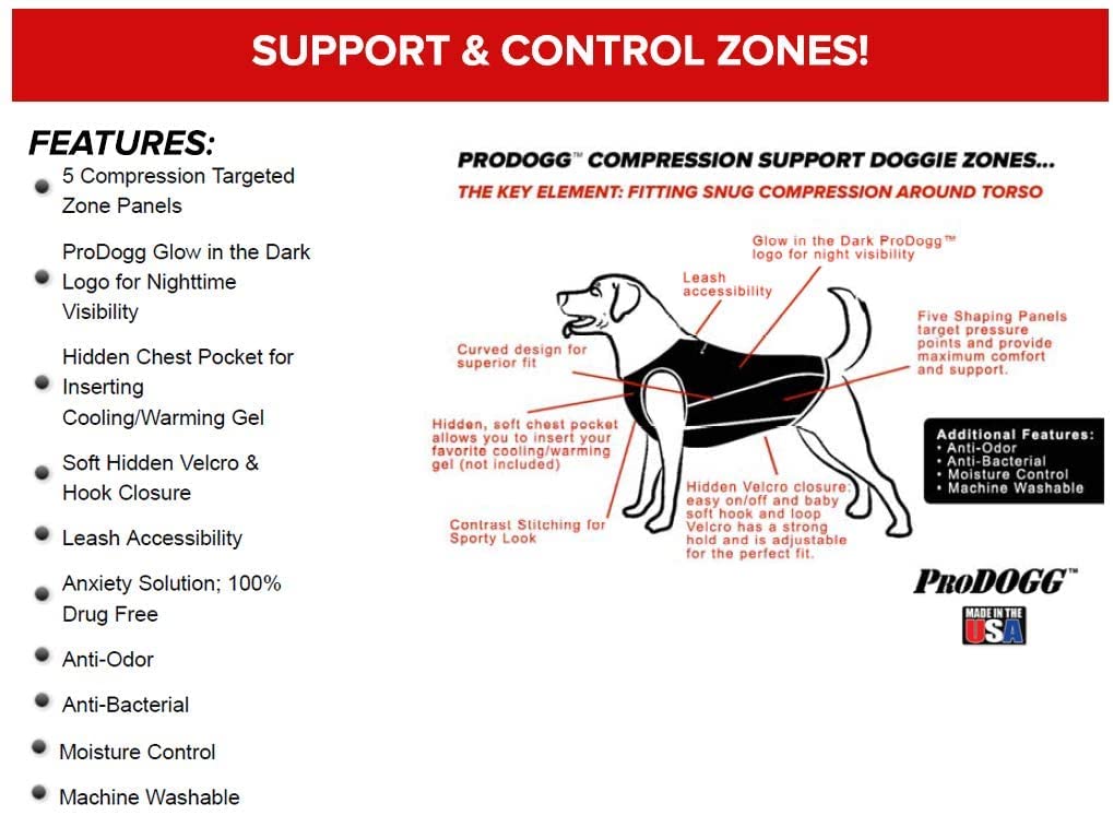 Prodogg Sleeveless Anxiety Relief Jacket Vest For Dogs | Calming Wrap Solution For Anxiety, Separation, And Stress Relief (Fuchs