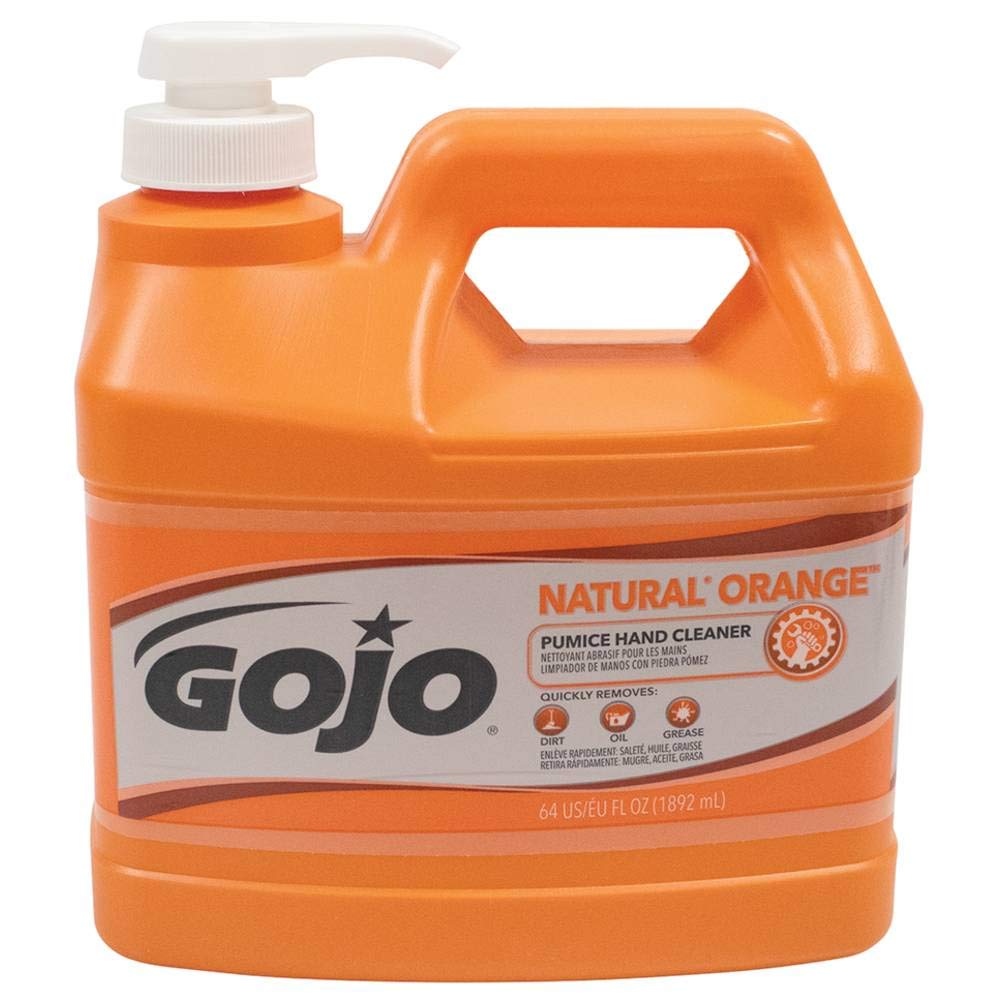 Stens GOJO Bottle White NATURAL ORANGE Citrus Scented Heavy Duty Hand Cleaner, 64 ounce