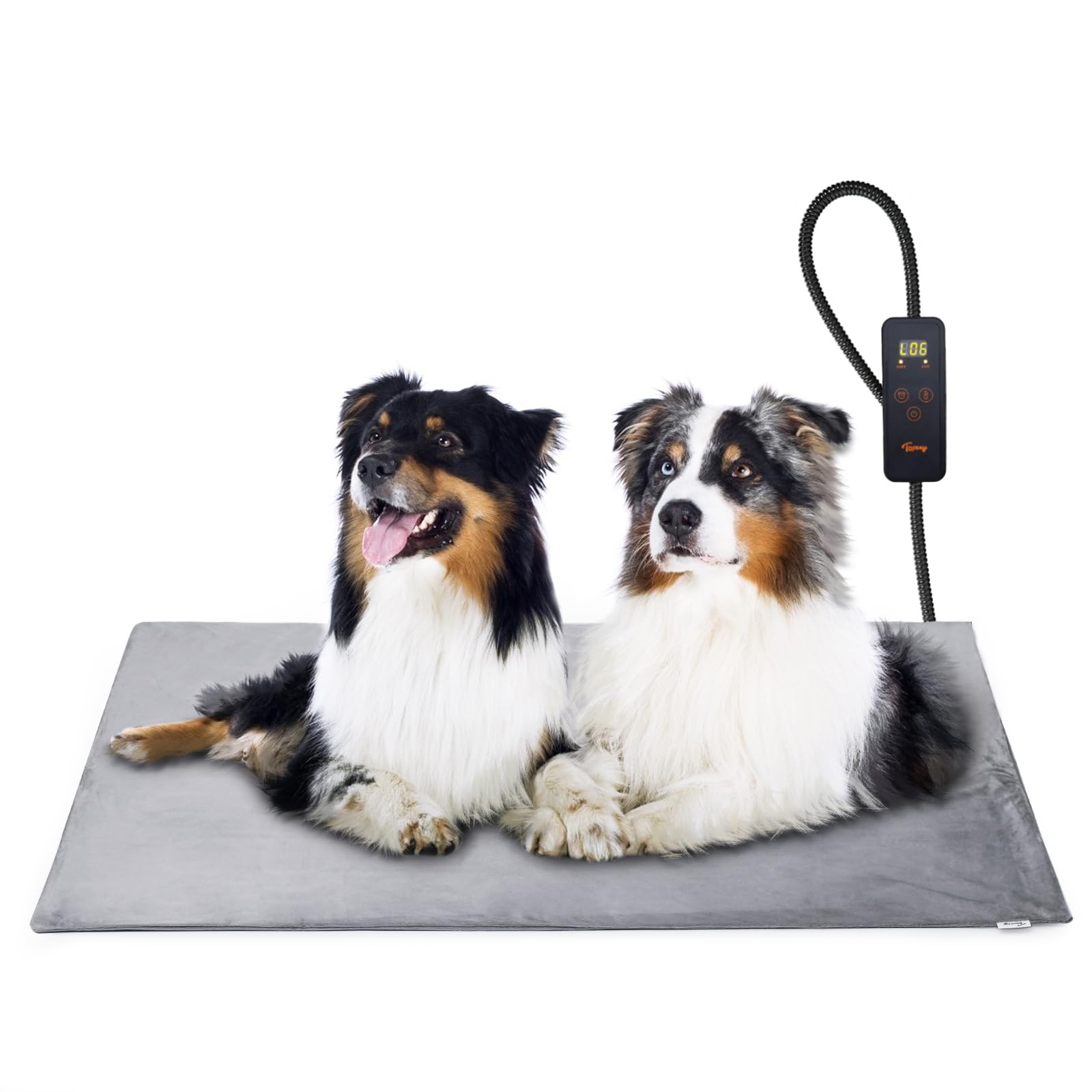 Toozey Extra Large Pet Heating Pad, 6 Adjustable Temperature Dog Cat Heating Pad with Timer, Waterproof Heated Dog Bed with Chew
