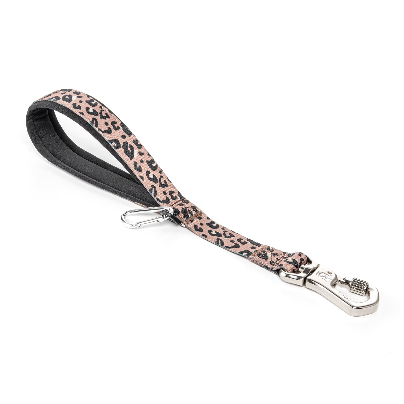 Tspro Dog Training Leash With Sturdy Metal Buckle, 14 Inches Short Leash For Large Dogs, Comfortable Padded Handle (Leopard Prin