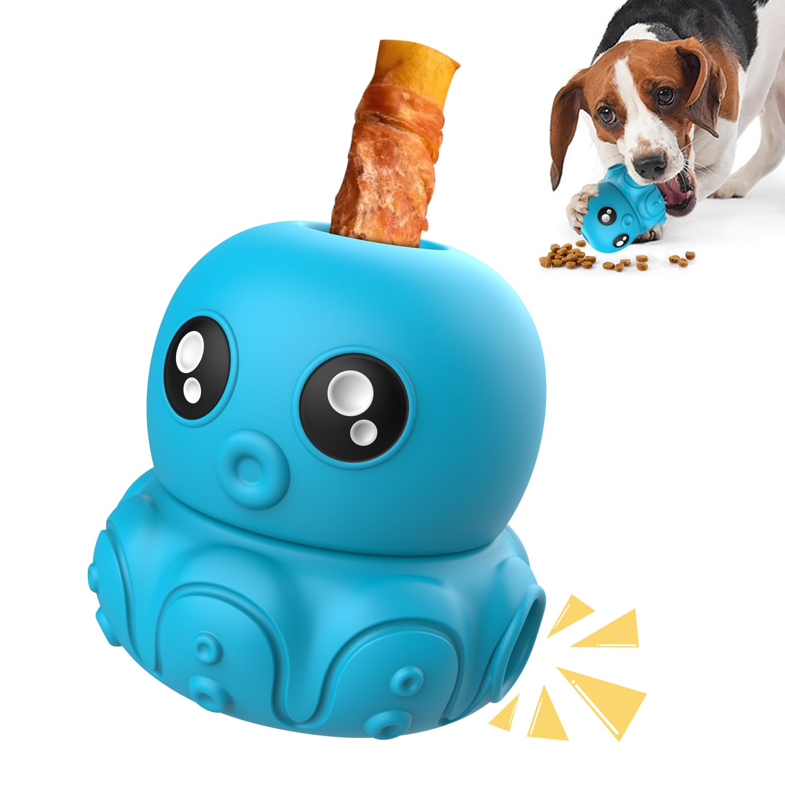 COSOWO Octopus Chew Toy for Dogs Safe & Durable Silicone Interactive Dog Toy, Treat Holder, Slow Feeder & Squeaky Toy, Fun Treat
