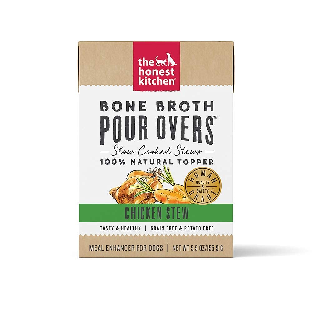 The Honest Kitchen Bone Broth Pour Overs Chicken Stew Dog Food Topper 5.5 Ounce
