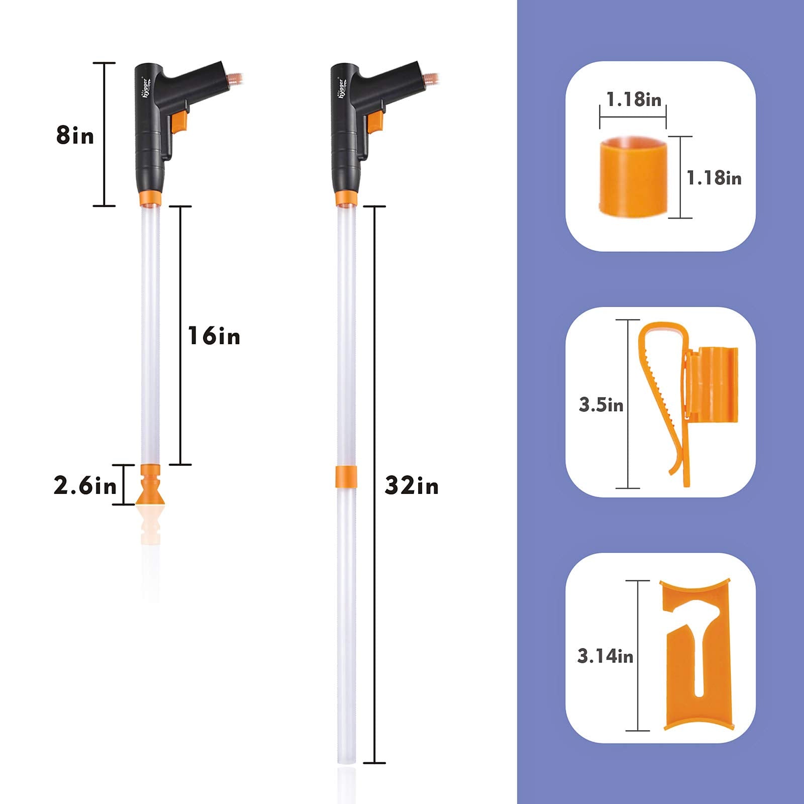 Hygger Aquarium Gravel Cleaner, New Quick Water Changer With Air-Pressing Button Fish Tank Sand Cleaner Kit Aquarium Siphon Vacu