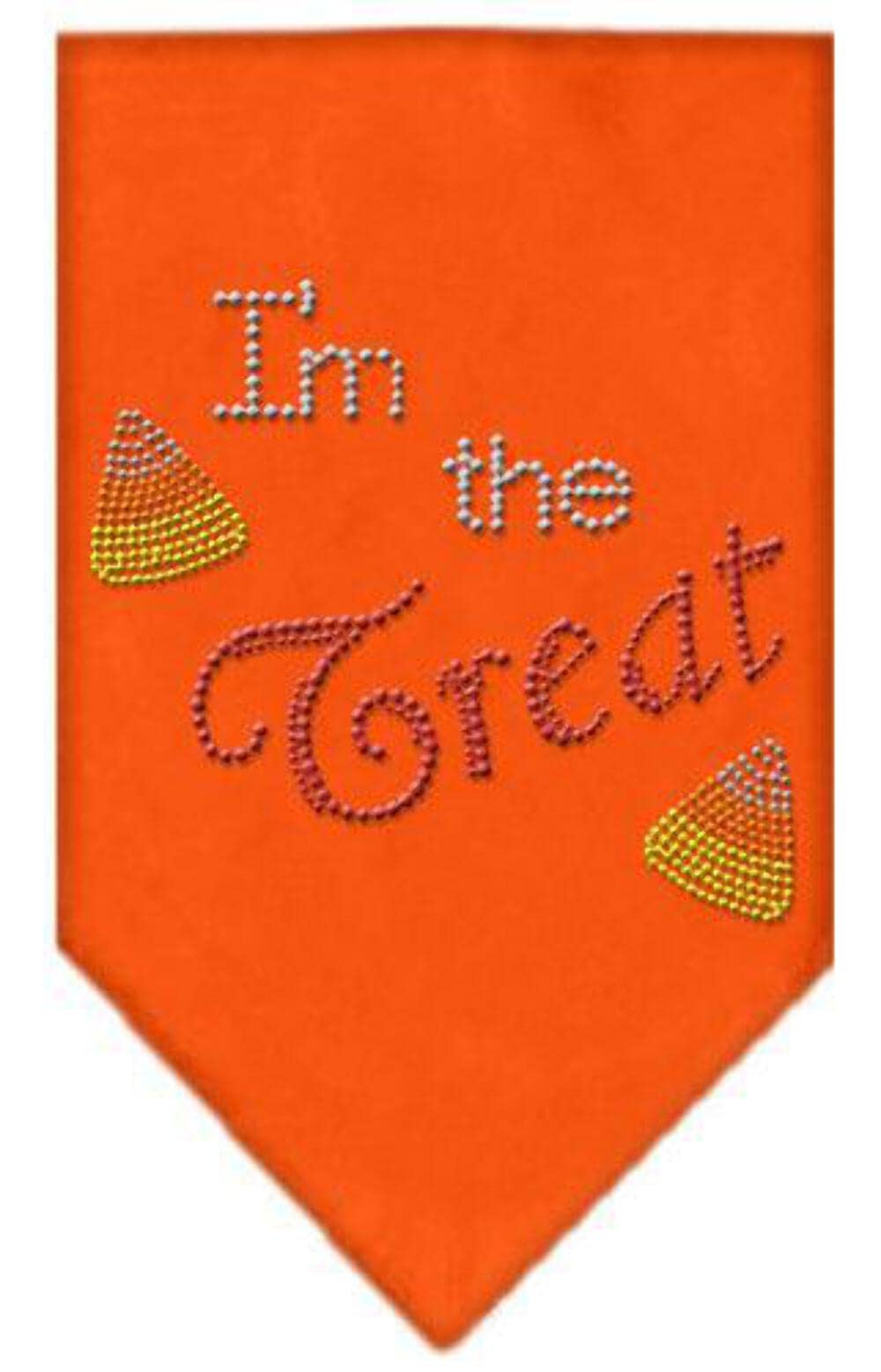 Halloween Pet and Dog Bandana Rhinestone, "I'm The Treat" Grey Large
