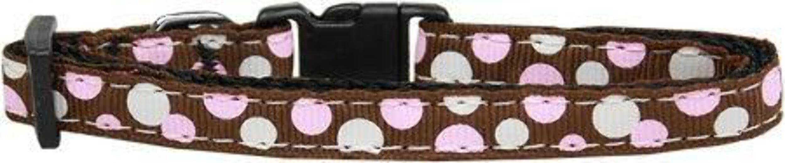 Pet Dog & Cat Nylon Collar or Leash 3/8&quot; wide, &quot;Confetti Dots&quot; Bright Pink SM Collar