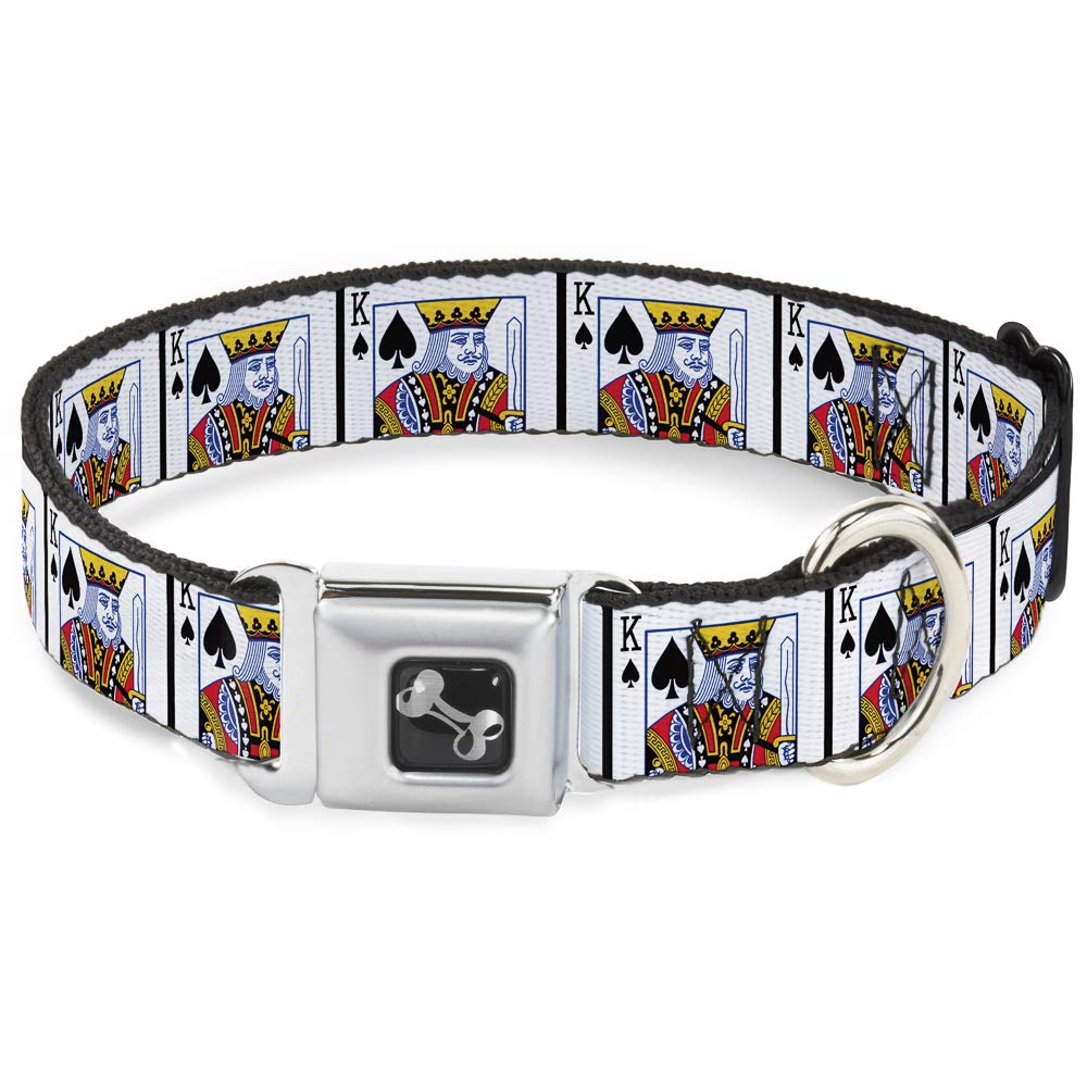 Buckle-Down Seatbelt Buckle Dog Collar - King Of Spades - 1.5' Wide - Fits 18-32' Neck - Large