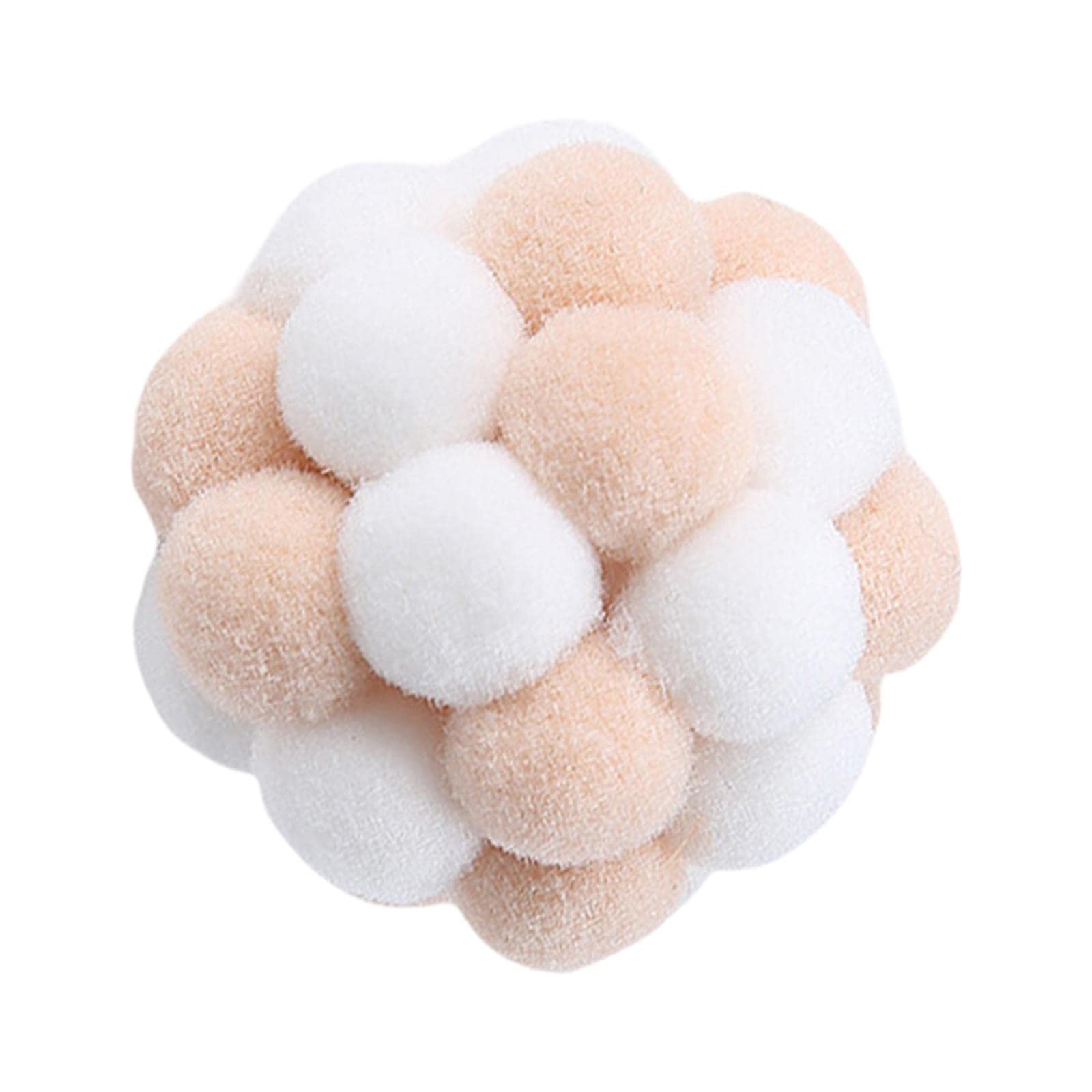 Myaddiction Cat Toy Balls With Bells Soft Indoor Cats Kitty Kitten Interactive Cat Toys White Light Brown