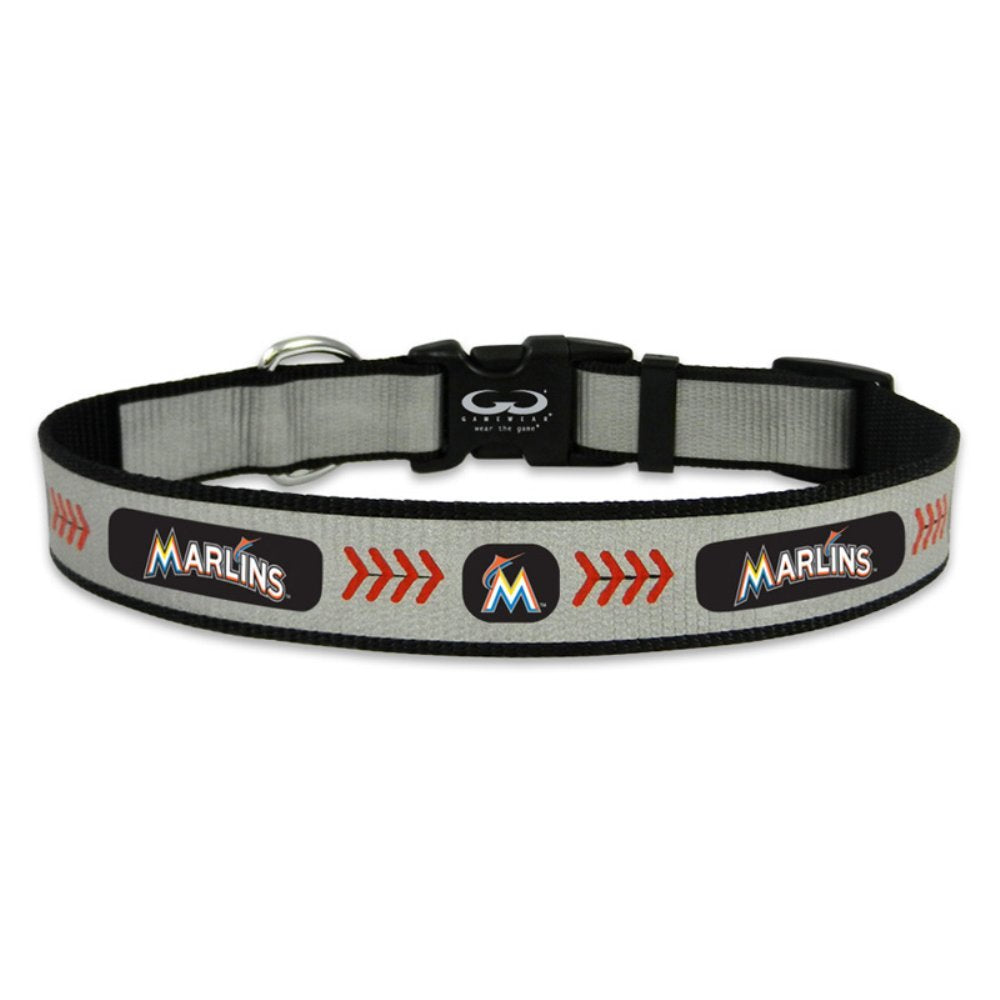 MLB Miami Marlins Baseball Pet Collar, Small, Reflective