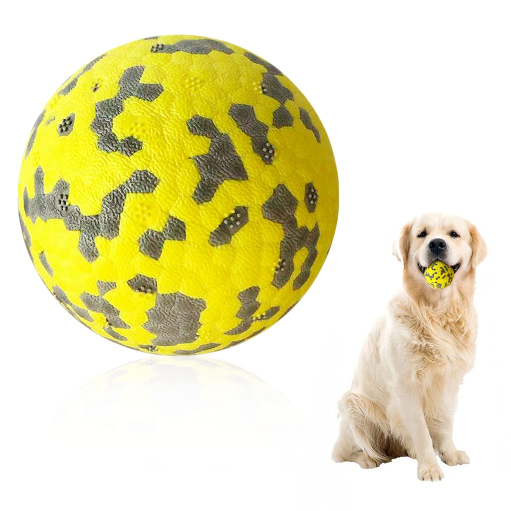 Qpets 3 Inch Dog Ball Toy, Durable Bouncy Dog Toy Balls for Chewing, Lightweight TPU Football for Dogs, HighBounce Interactive 