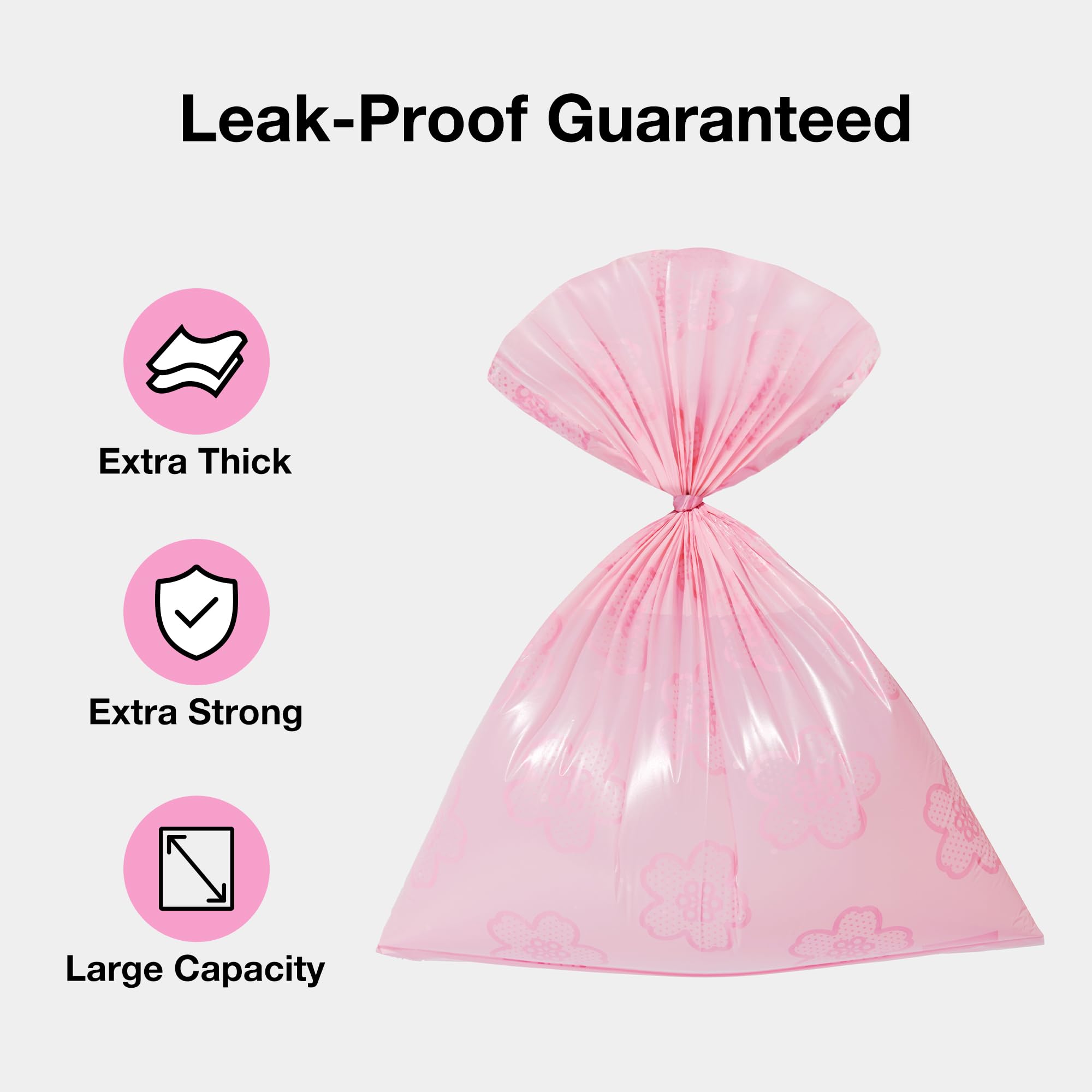 VETRESKA Dog Poop Bag Dispenser with Cherry Blossom Scented Bags, Leak Proof, Extra Thick Waste 1 Count Holder and 105 Bags for