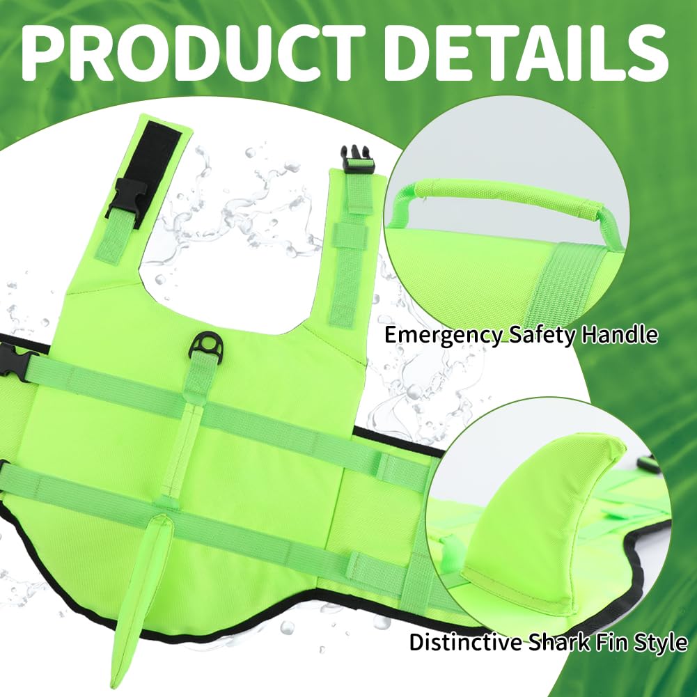Emust Dog Life Vest, Dog Life Jacket For Small, Middle, Large Dogs With Rescue Handle Pet Flotation Vest Safety Lifesaver For Sw