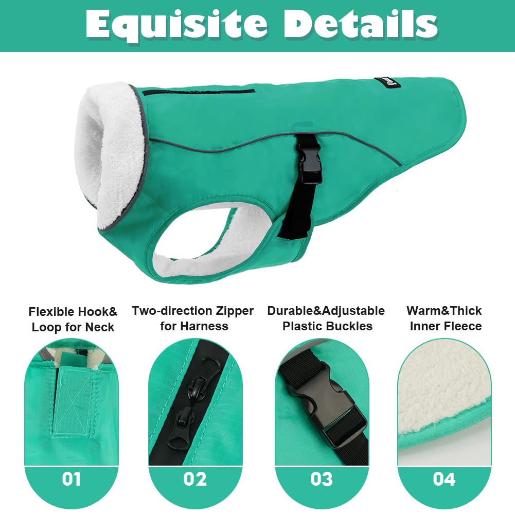 Emust Dog Cold Weather Coats, Fleece Lining Small/Medium/Large Dog Jacket For Winter, Warm Waterproof Dog Winter Clothes For Lar