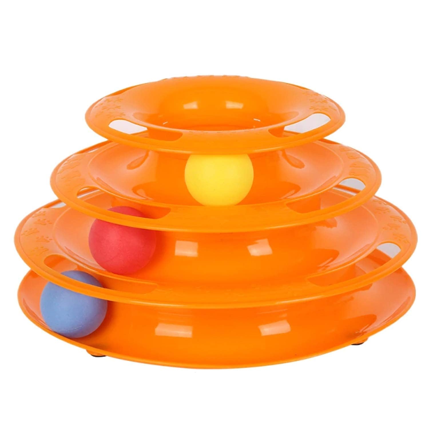 Psk Pet Mart Interactive Tower Of Tracks Three Layers Pet Game Entertainment Turntable With Colorful Three Ball Toy For Cats (Mu