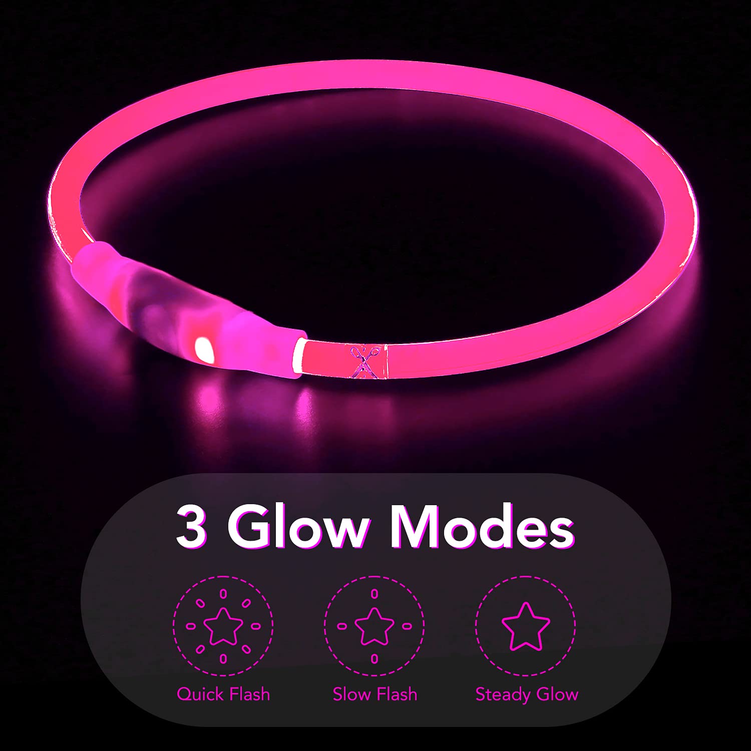 Colaseeme Led Dog Collar Light Up Dog Collars 1 Count Usb Rechargeable Tpu Glow Safety Basic Dog Collars, Please Do Not Use Fast