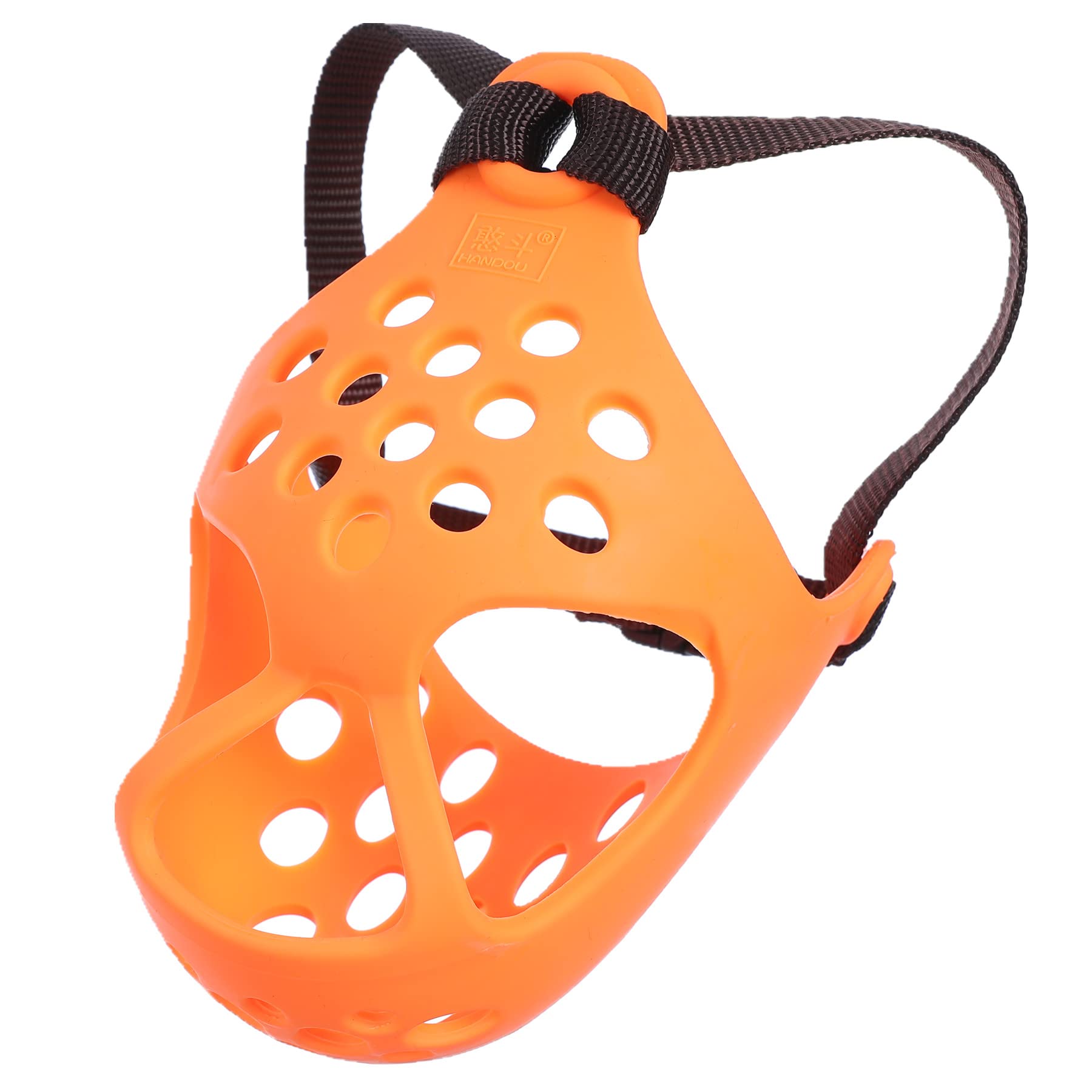 Jyhy Short Snout Dog Muzzles,Soft Silicone Adjustable Breathable Bulldog Muzzle For Biting Chewing Barking Training,Ideal For Flat-Faced Dogs (S, Orange)