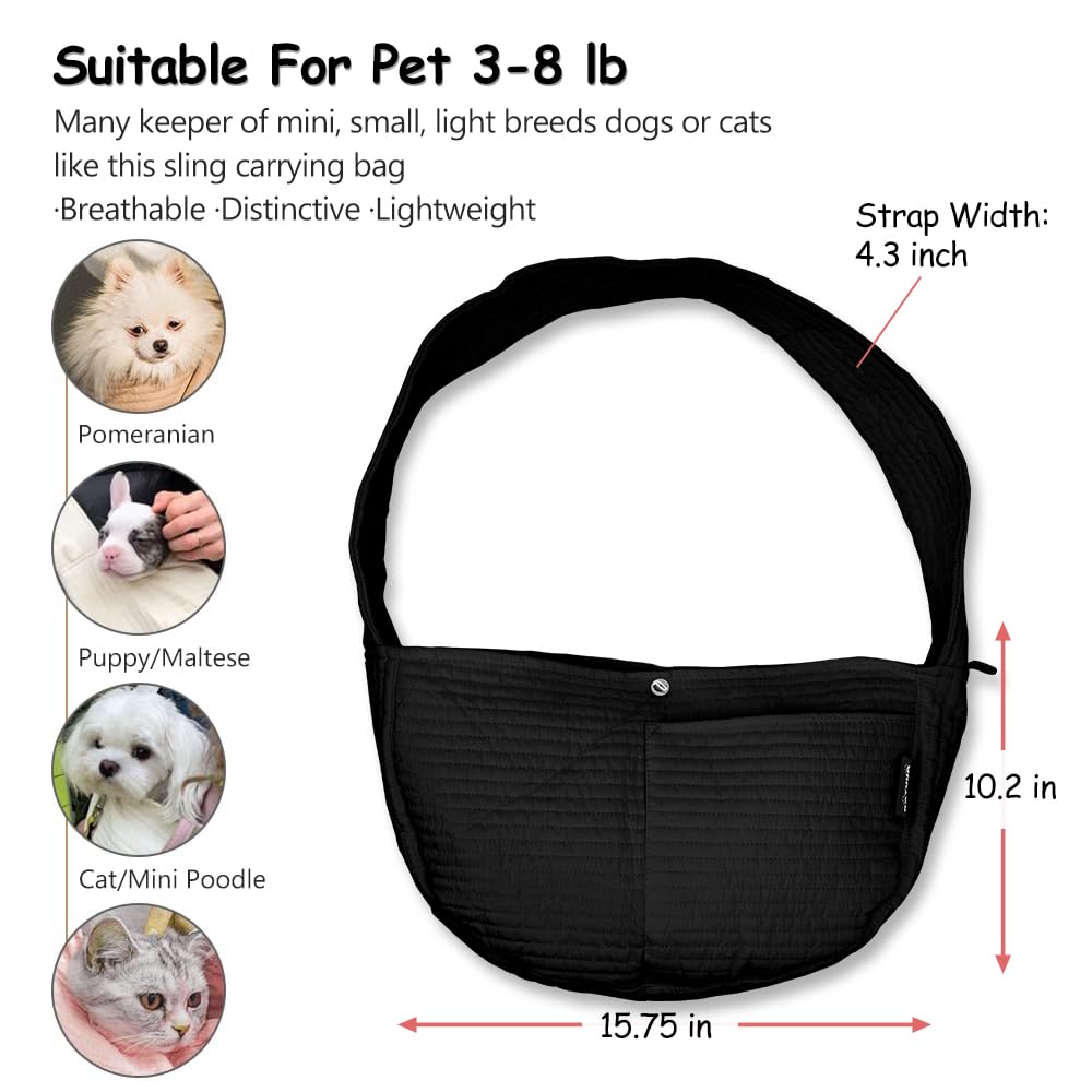 Natuya Small Dog Carrier Sling Cat Sling-Dog Slings For Carrying Small Dogs-Adjustable Strap Hand Free Pet Puppy For Outdoor Tra