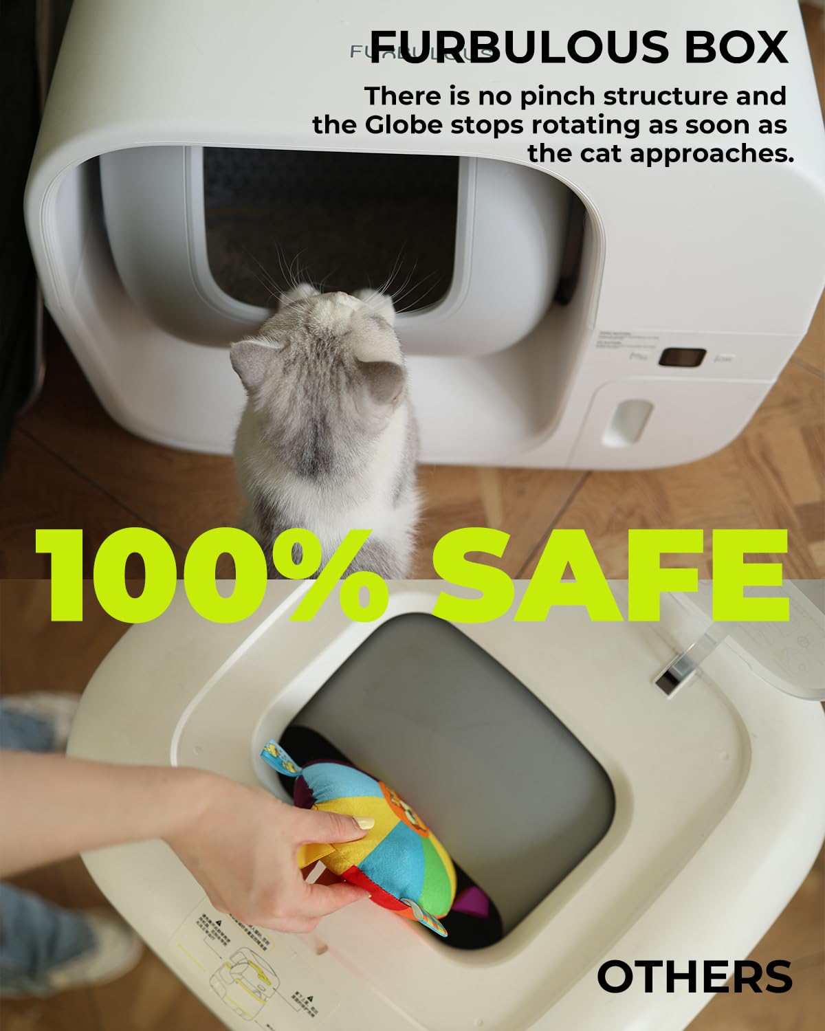 Furbulous True Odor-Free Automatic Self-Cleaning Cat Litter Box, Extra Large For 3-22 Lbs Cats, Smart App Control, Self-Pack & R