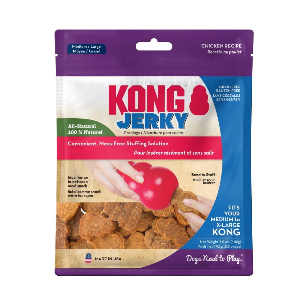KONG Jerky - All-Natural Grain & Gluten Free Dog Treat - Healthy Pet Snack Between Meals - Fits Medium to X-Large KONG Toys