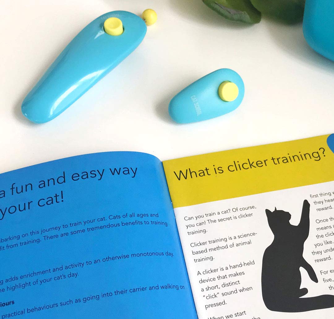 Cat School Clicker Training Kit - 1 Target Stick, 1 Step-By-Step Instruction Booklet - Perfect For Fist Bump Training & Positive
