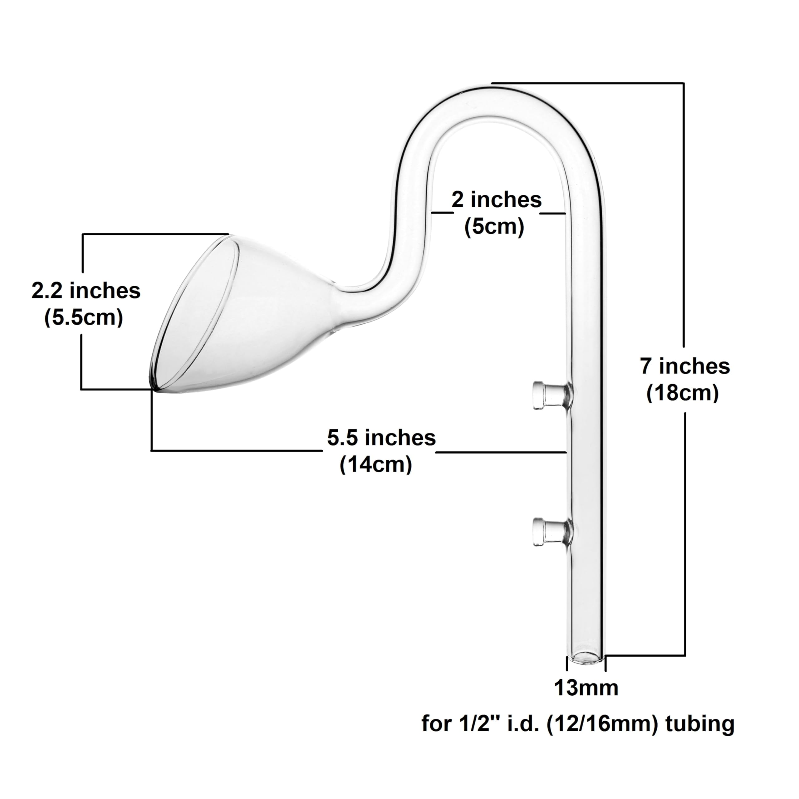Jardli 13Mm Plant Aquarium Glass Lily Pipe Inflow And Lily Pipe Outflow For 12/16Mm Tube
