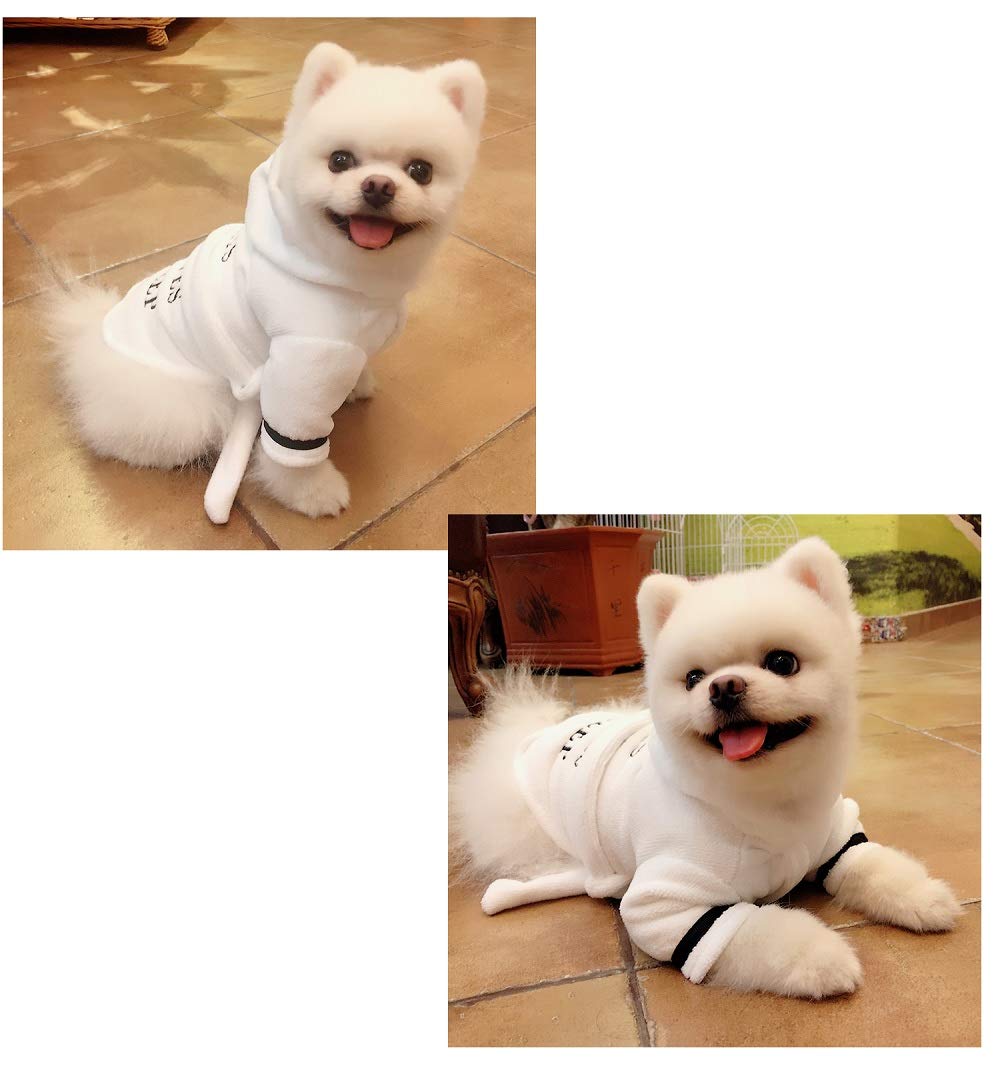 Stock Show Pet Pajama With Hood Thickened Luxury Soft Cotton Hooded Bathrobe Quick Drying And Super Absorbent Dog Bath Towel Soft Pet Nightwear For Puppy Small Dogs Cats, White, Xxl