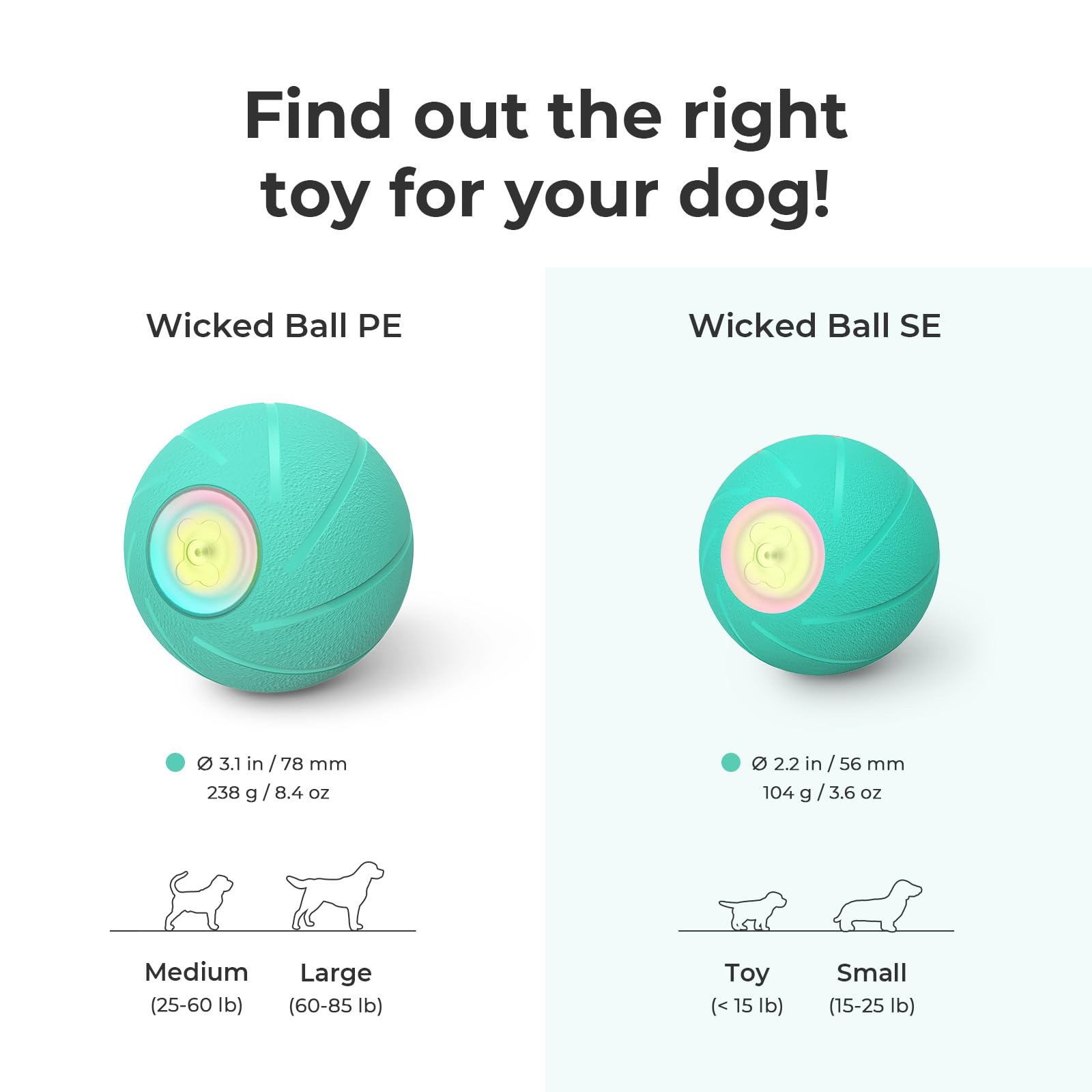 Hoochii Intelligent Interactive Dog Toy, [Enhanced Rubber Version] Wicked Ball Pe,3 Interactive Modes,Active Rolling Ball For Me