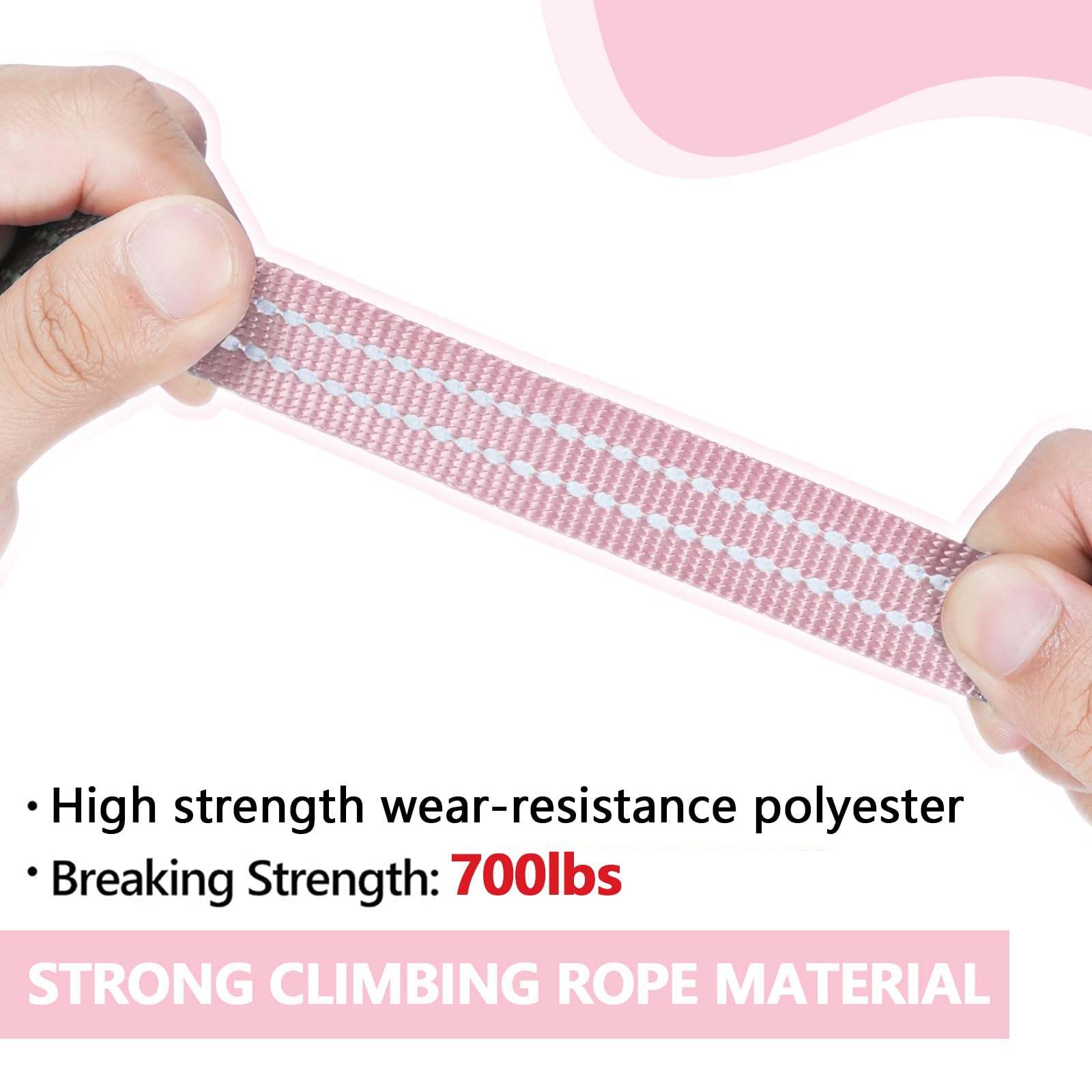 Xiaz 20 Feet Dog Training Leash, Nylon, Pink, Reflective, Padded Handle, 550 Lbs Bearing, Lightweight Suitable For Small, Medium