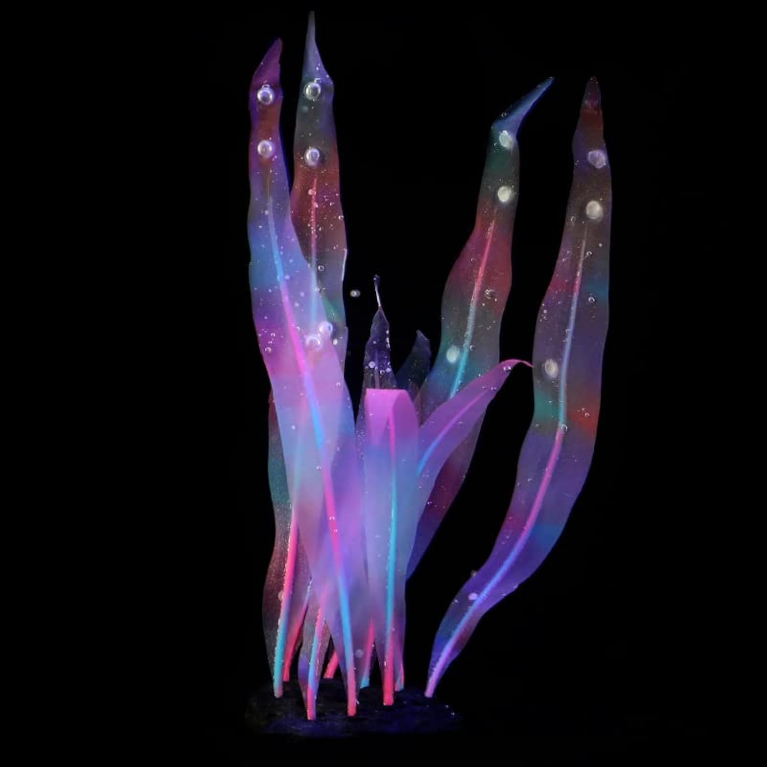 REIRQIE 1Pcs Aquarium Decoration Pink Plants Simulation Artificial Water Grass Plastic Fish Tank Decor Plant Soft Silicone Glowi