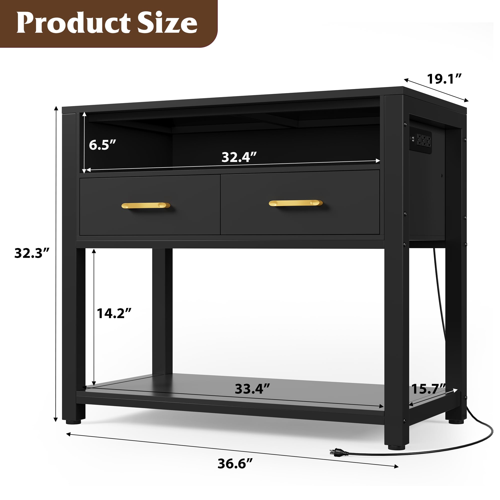 40-50 Gallon Aquarium Stand with Stable Metal Frame & Power Outlet, Heavy-Duty Fish Tank Stand with Waterproof Mat, 800LBS Capac
