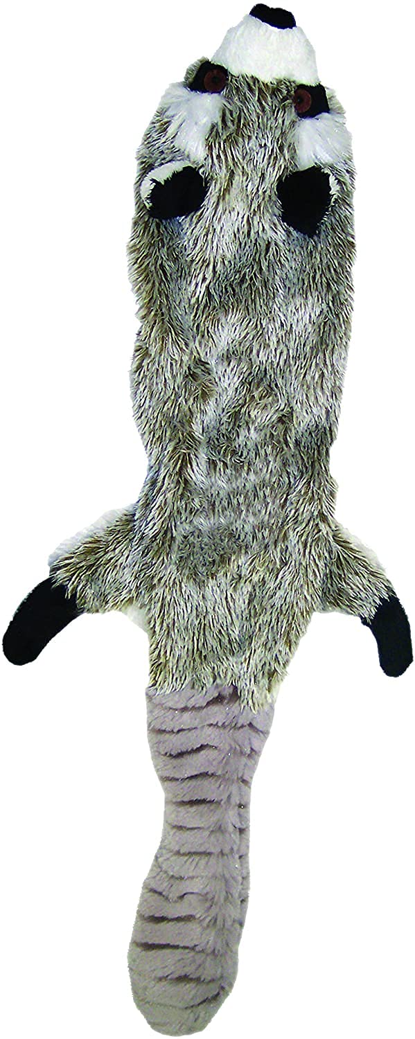 Skinneeez Multicolored Raccoon Dog Toy Small Plush