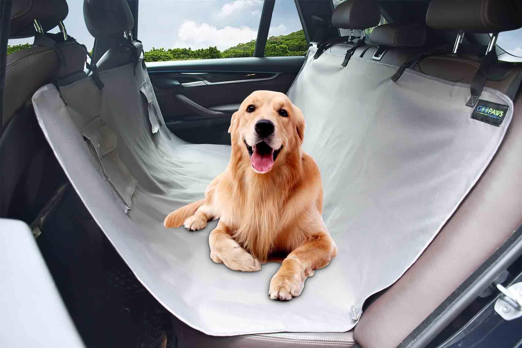 Goopaws Dog Seat Cover, Waterproof Dog Hammock, Scratchproof Travel Car Bed Back Seat Cover For Pets, With Storage Pocket For Ca