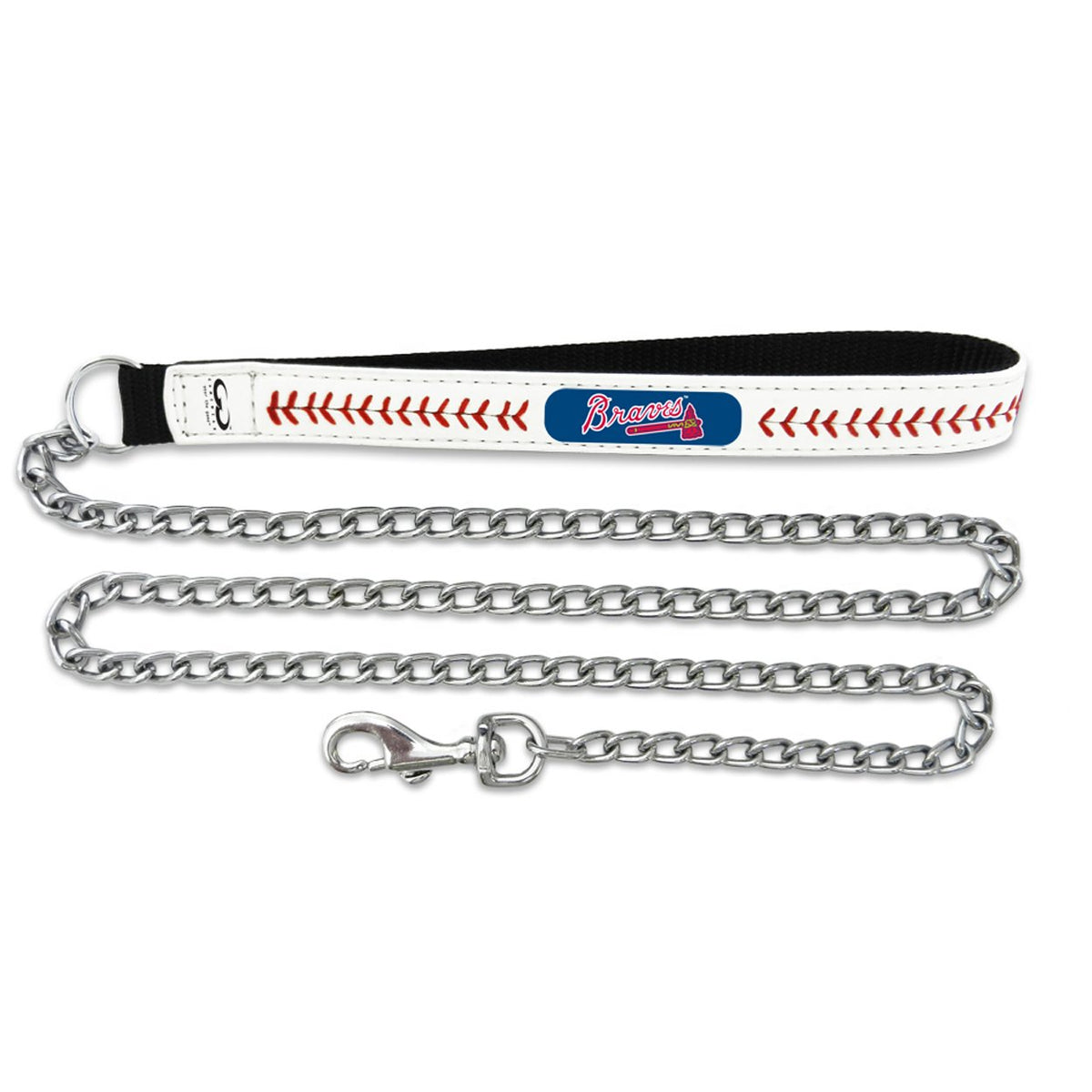 Mlb Atlanta Braves Baseball Leather Chain Leash, 2.5 Mm