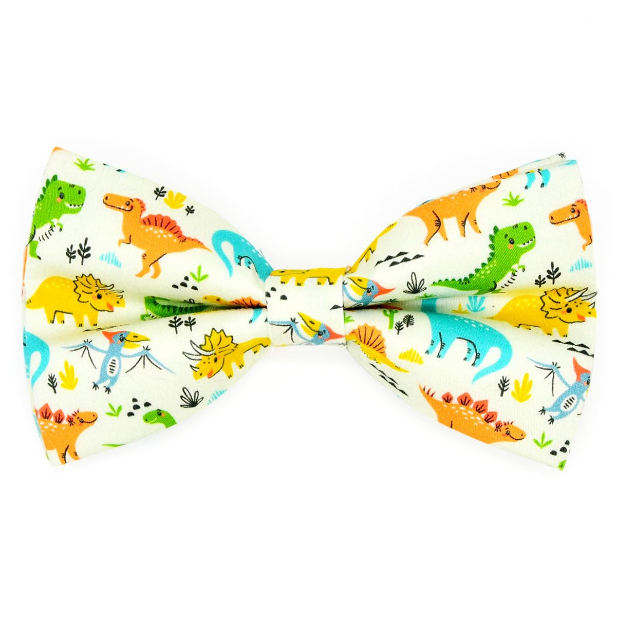 Funny Dino Dog Bow Tie Dog Collar Accessory, Detachable Bowtie, Adjustable Collar For Small Medium Large Dogs