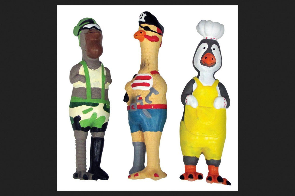 Diggers Multicolored Squeaky Fowl Character Latex Dog Toy Large