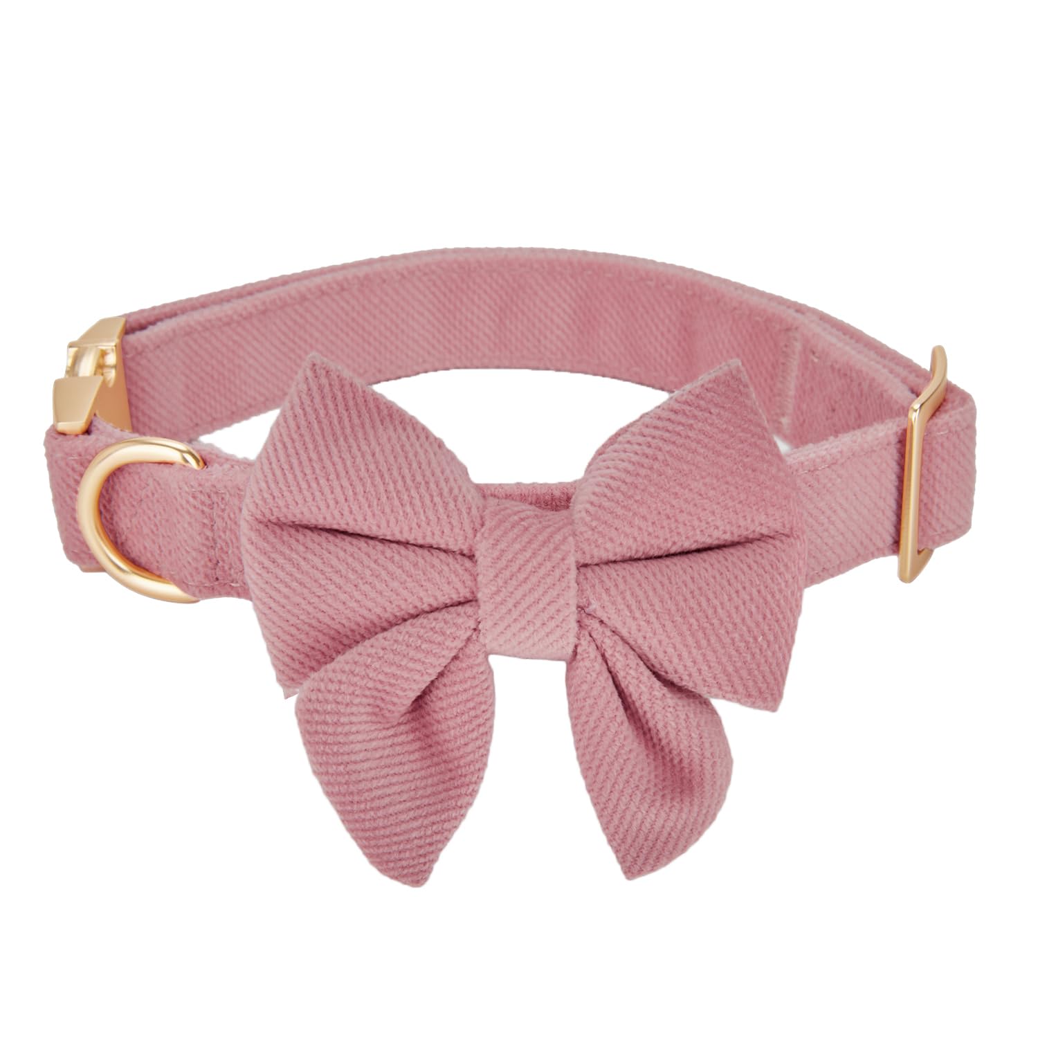 Ewinoom Bowtie Dog Collar Adjustable Soft Collars With Detachable Bow Tie And Metal Buckle For Female Small Medium Large Dogs,Pi