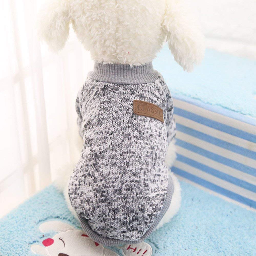 Idepet Pet Dog Classic Sweater, Soft Fleece Coat For Small,Medium Dog,Warm Pet Dog Cat Clothes,Soft Puppy Customes 2 Color (M, G