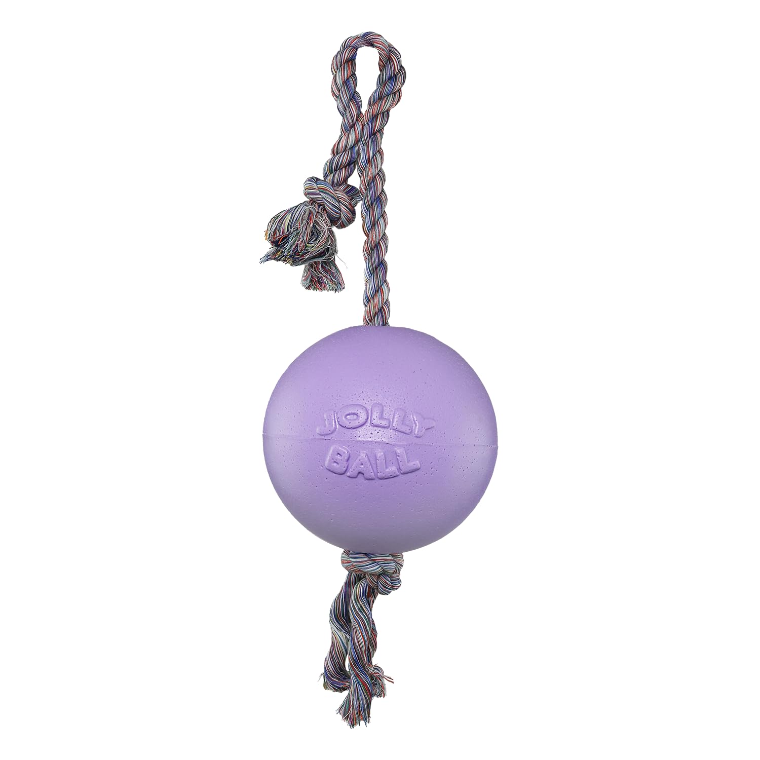 Jolly Pets Romp-n-Roll Rope and Ball Dog Toy, 6 Inches/Medium, Light Purple