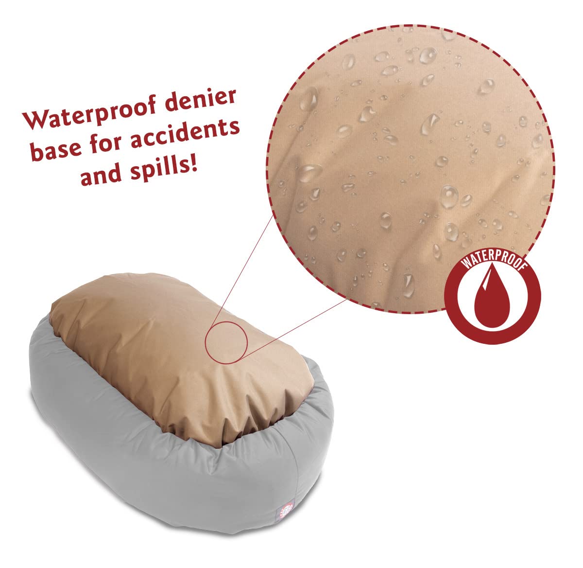 Majestic Pet 40 Inch Suede Calming Dog Bed Washable – Cozy Soft Round Dog Bed With Spine Support For Dogs To Rest Their Head - Fluffy Donut Dog Bed 40X29X9 (Inch) - Round Pet Bed Large – Chocolate