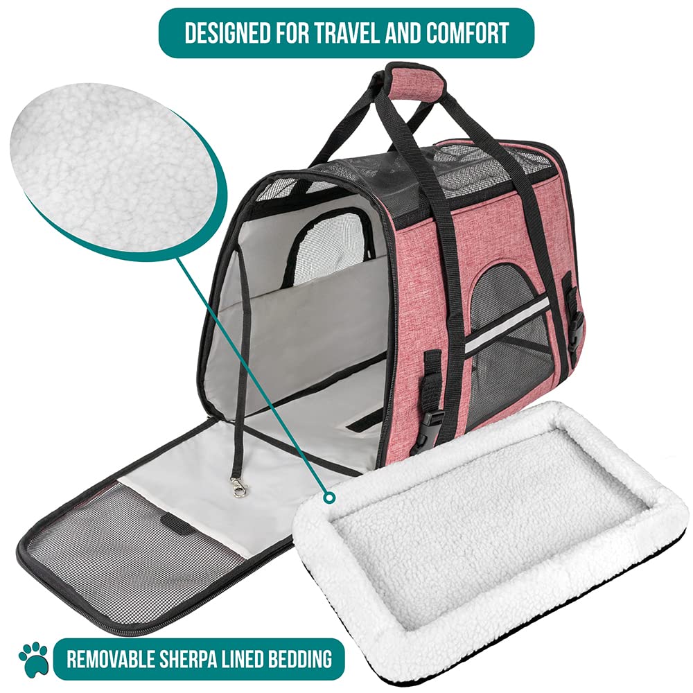 Petami Airline Approved Pet Carrier For Cat, Soft Sided Dog Carrier Small Dog, Cat Travel Supply Accessories Indoor Cats, Ventil